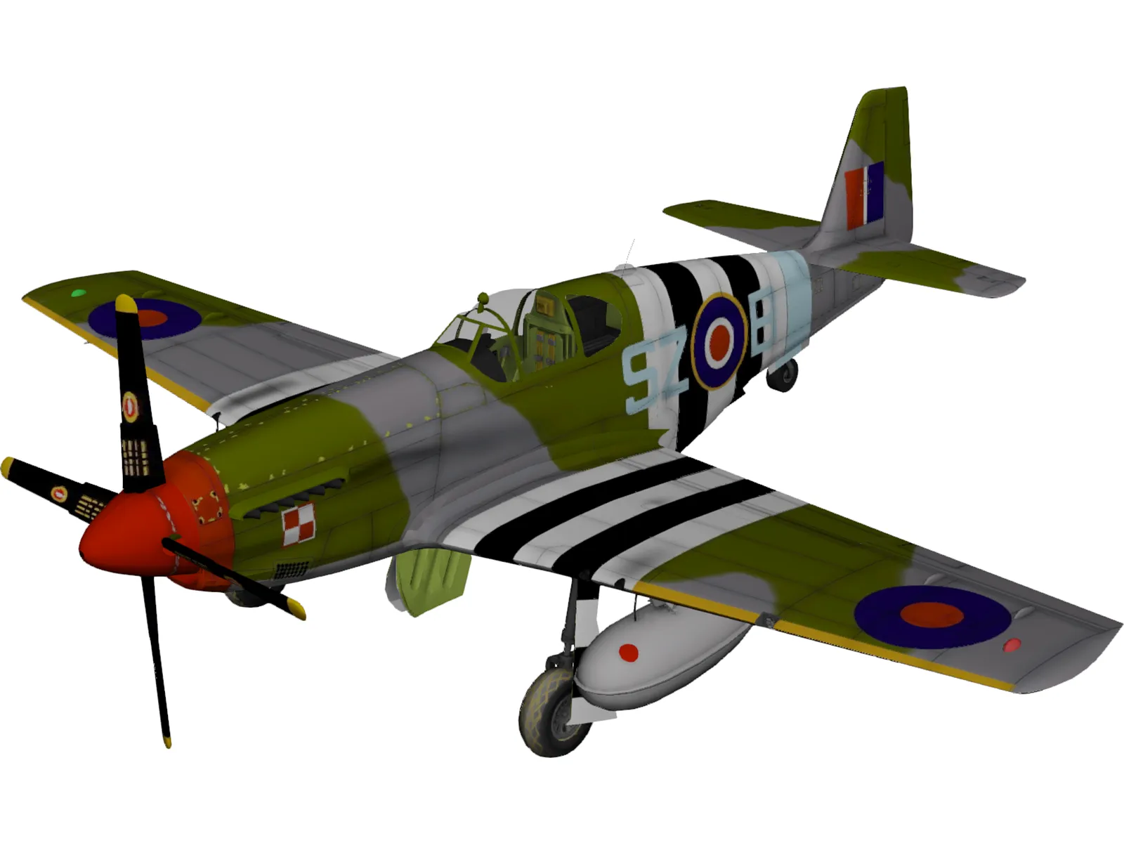 North American P-51 Mustang 3D Model