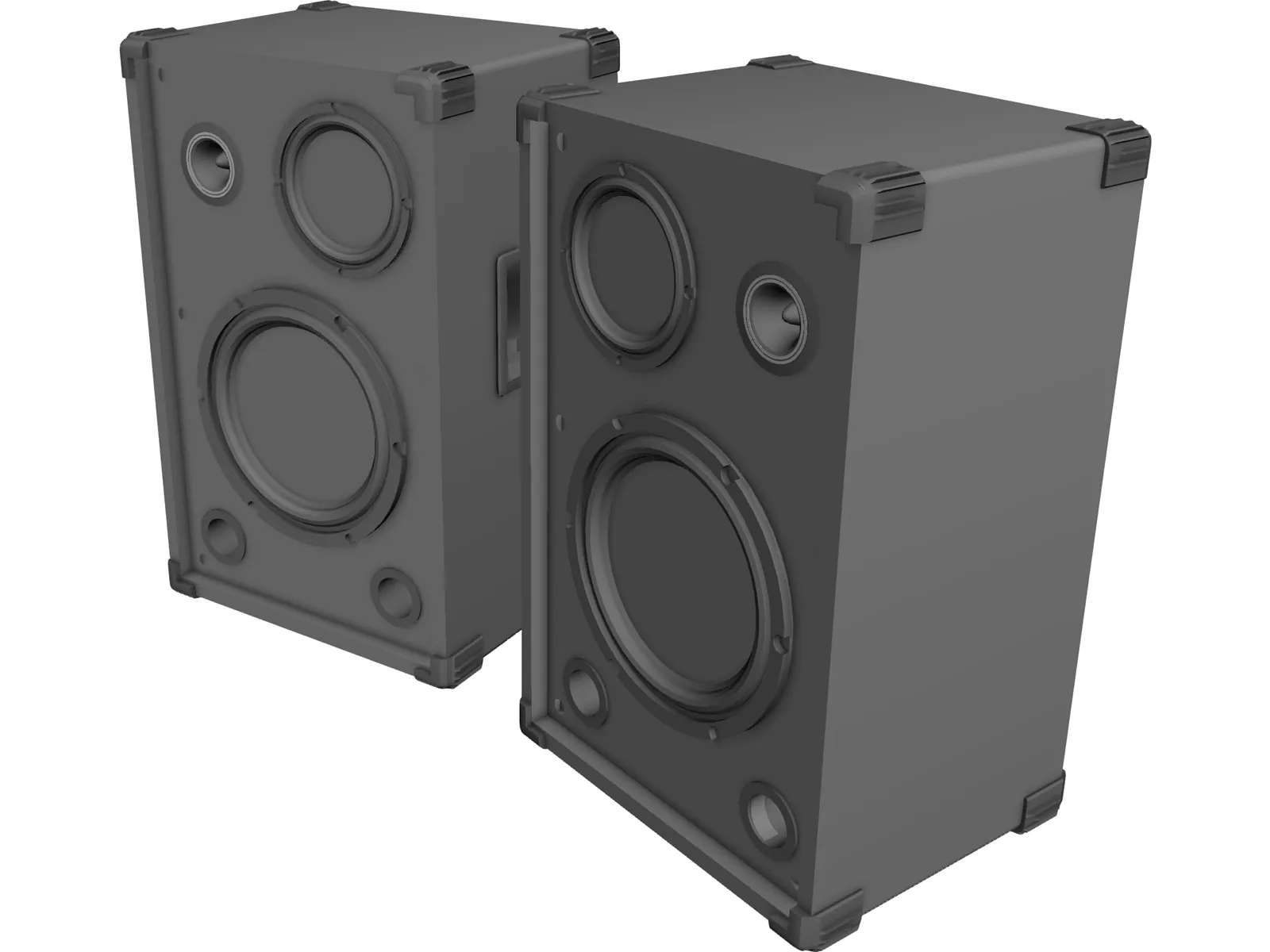 Speaker 3 Way Pair 3D Model