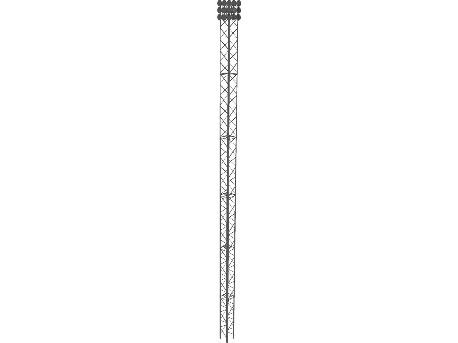 Self-Sustaining Steel Tower 36 Meters 3D Model