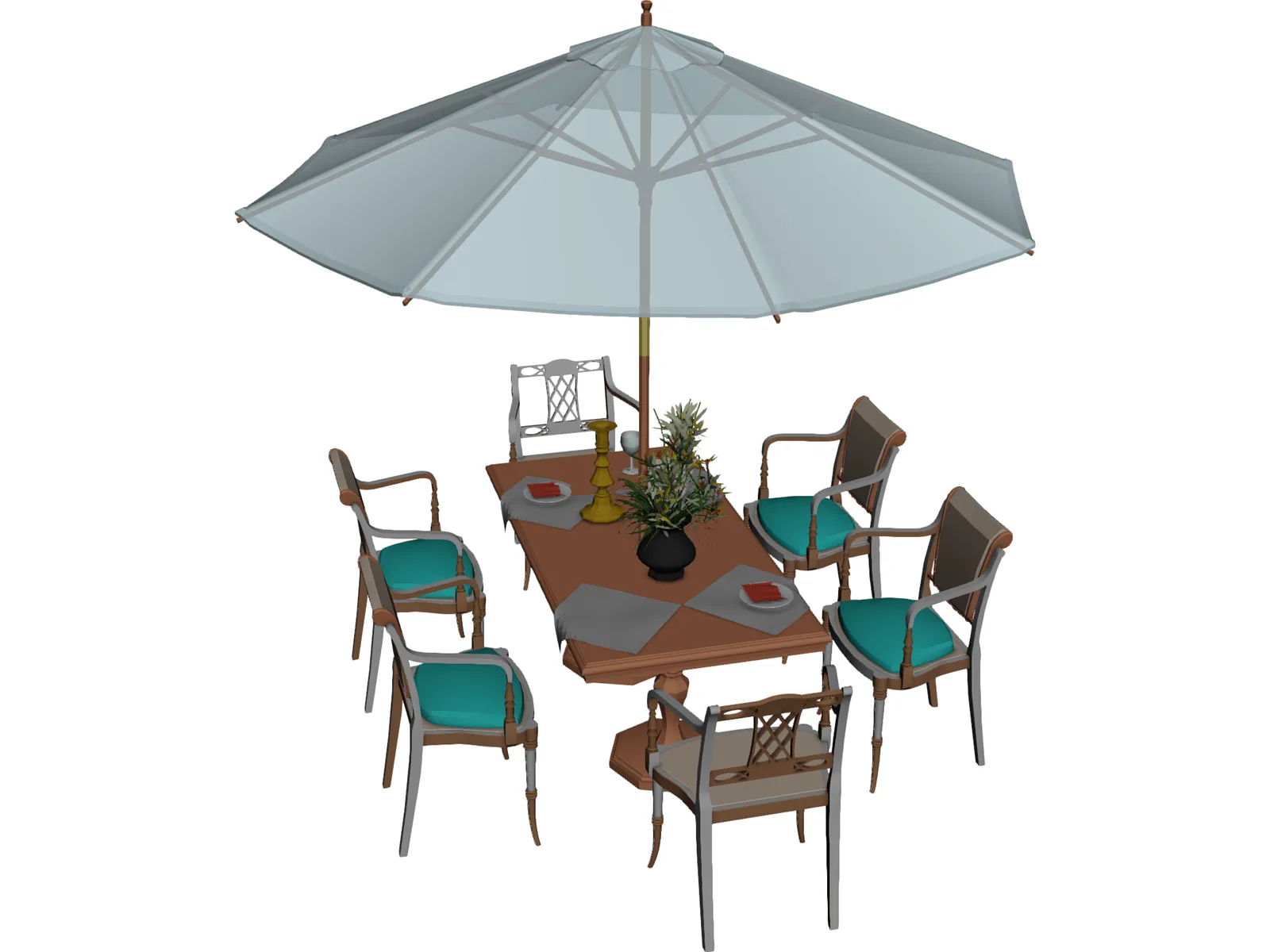 Chairs and Table Garden 3D Model