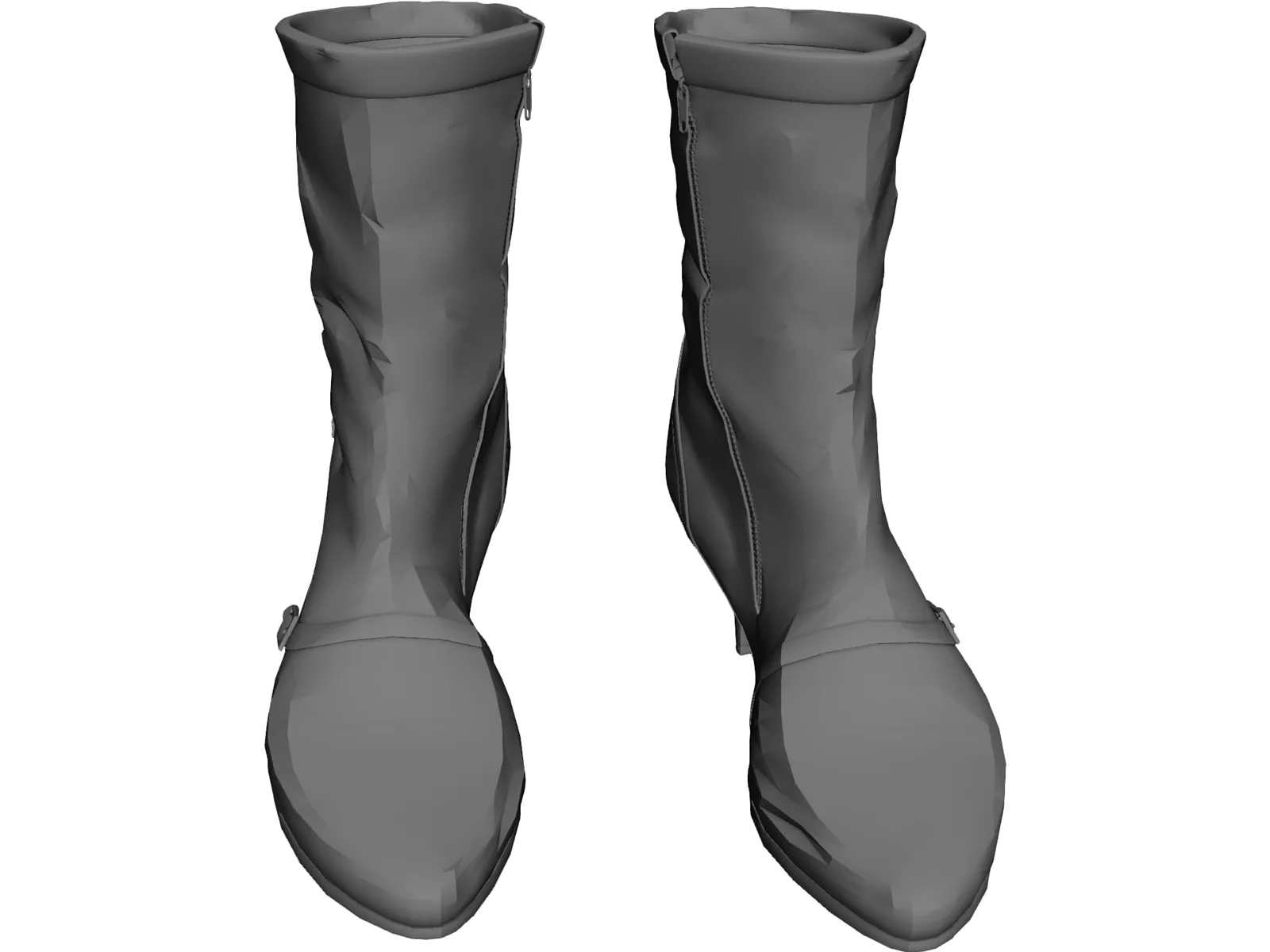 Woman Leather Boots 3D Model