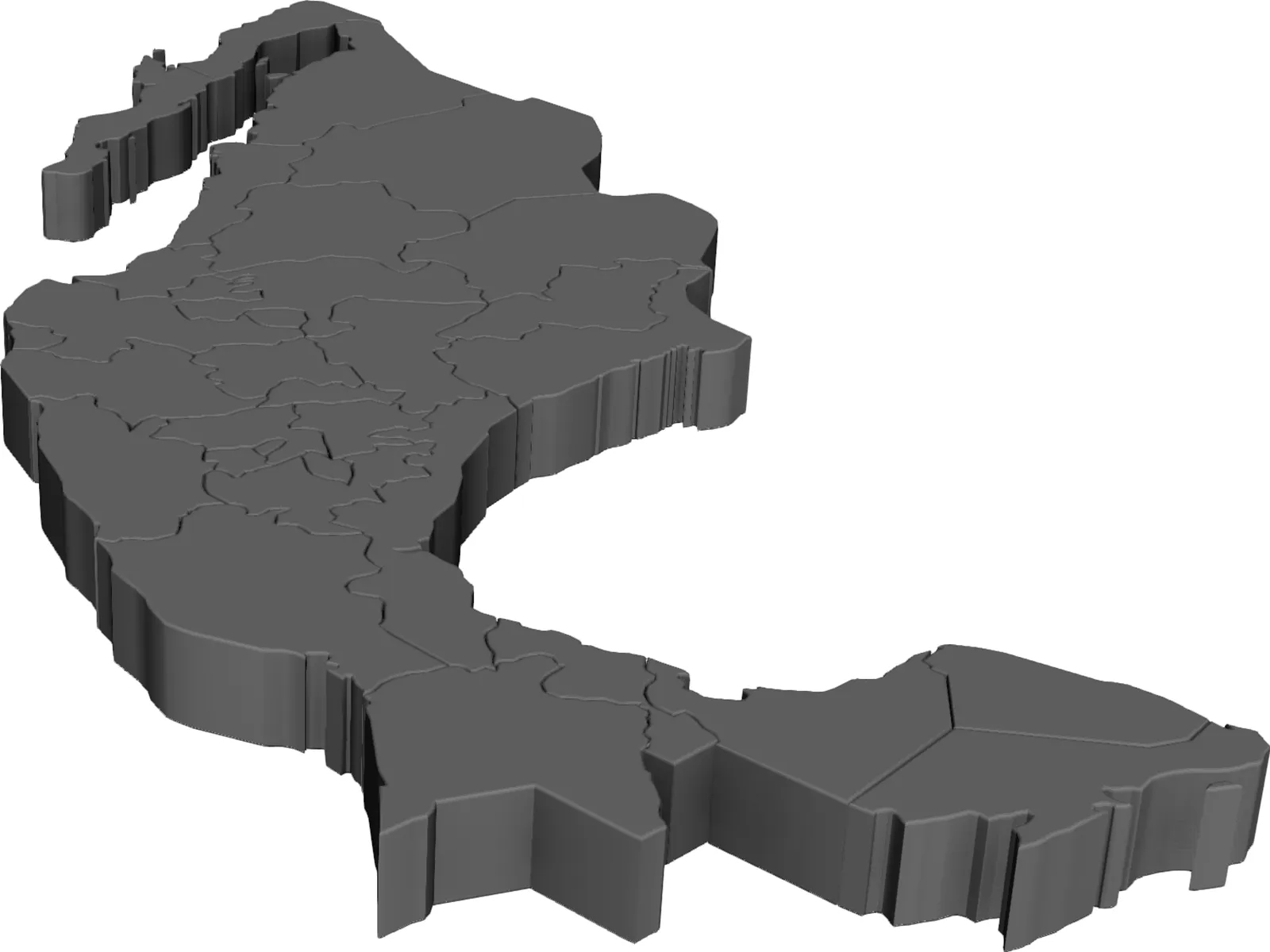 Map of Mexico 3D Model