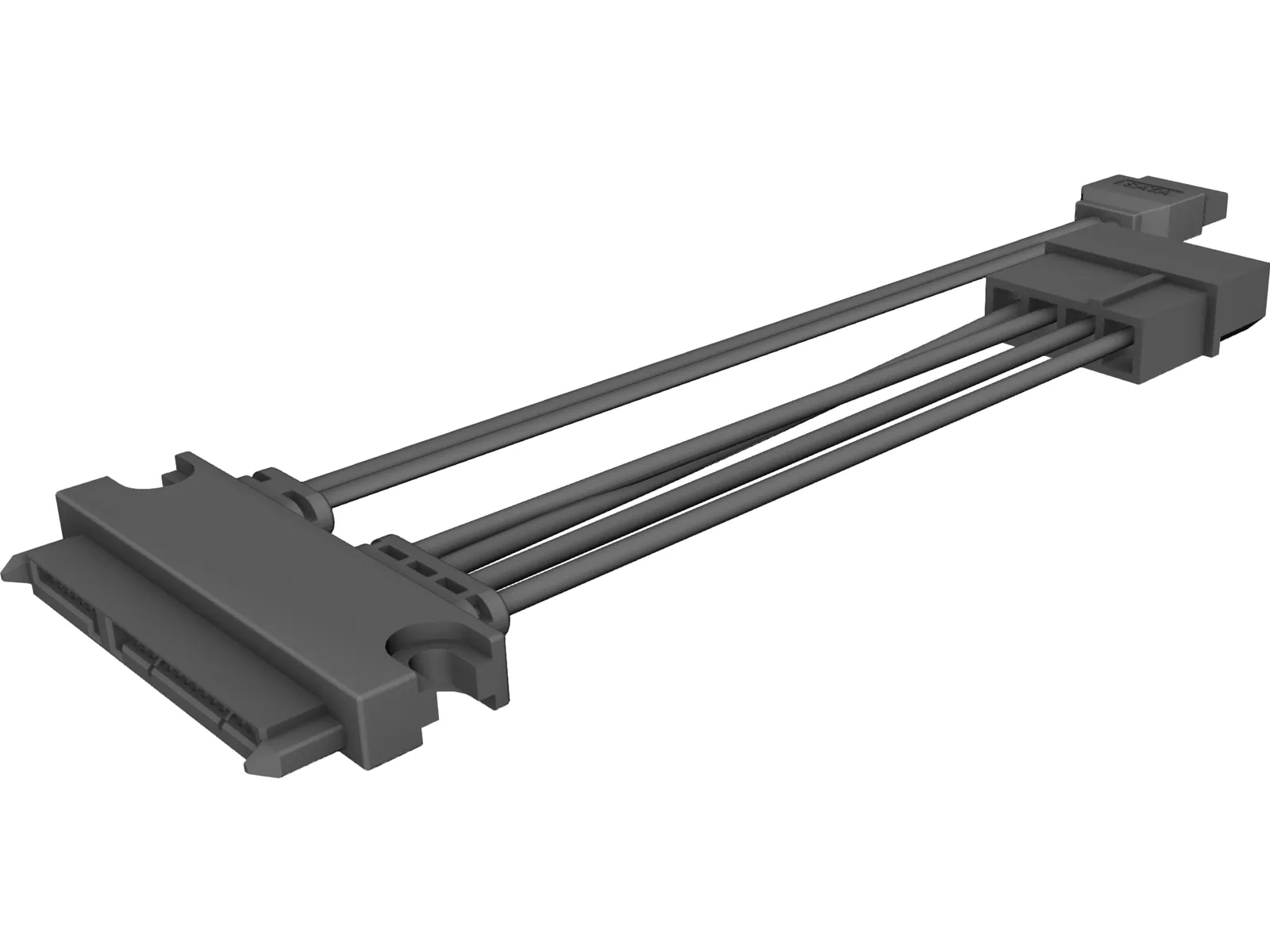 SATA 22-pin Cable 3D Model