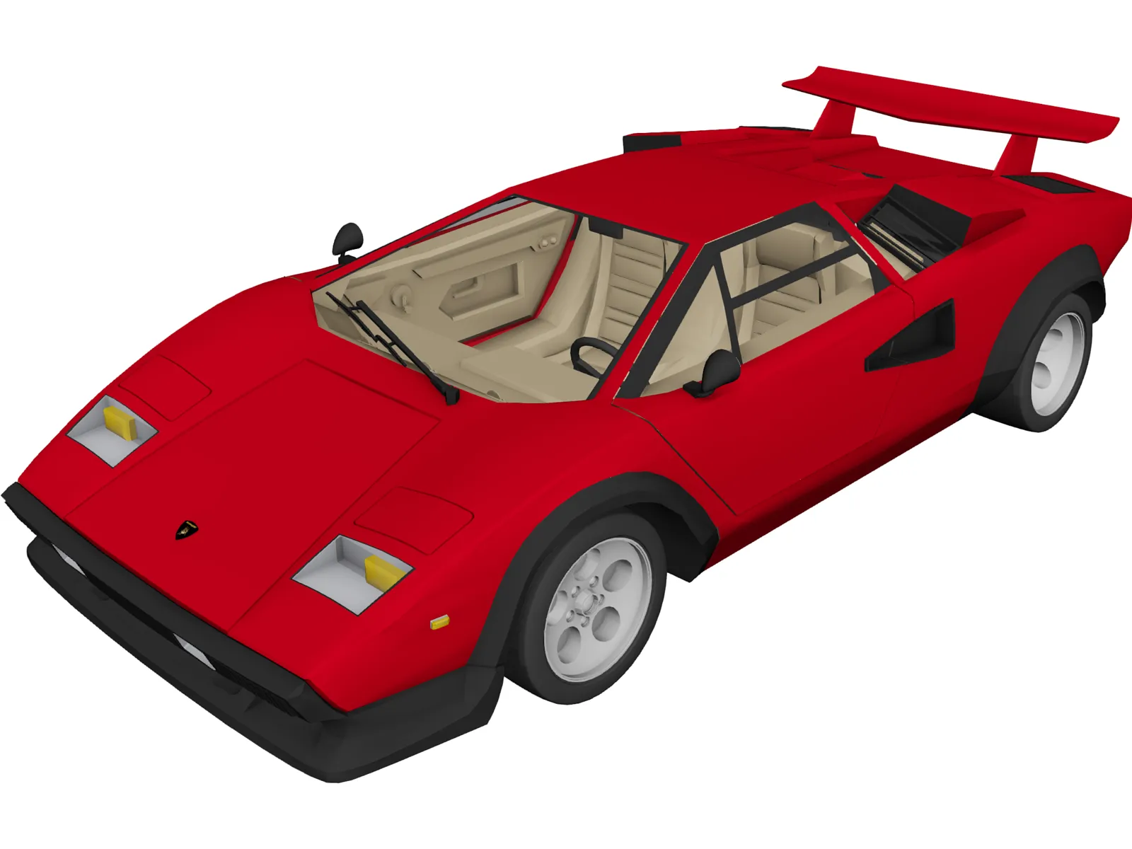 Lamborghini Countach LP500 3D Model