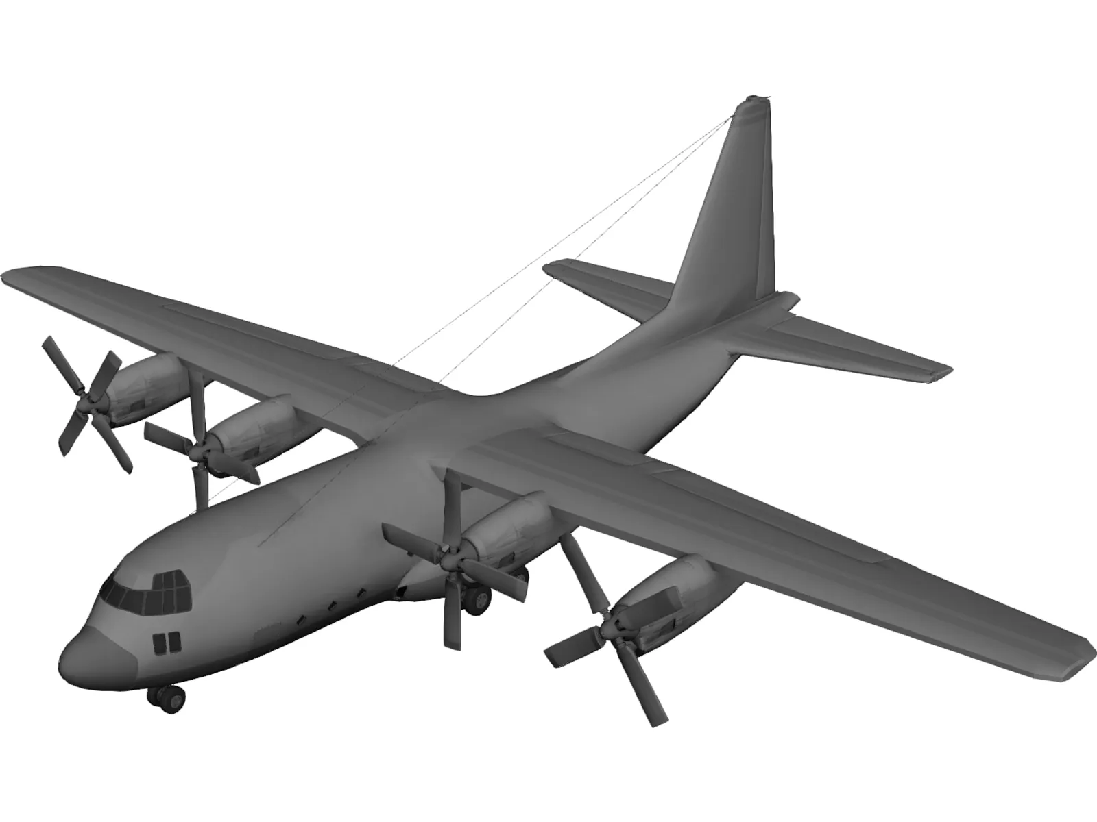 Lockheed C130 Cargo Plane 3D Model