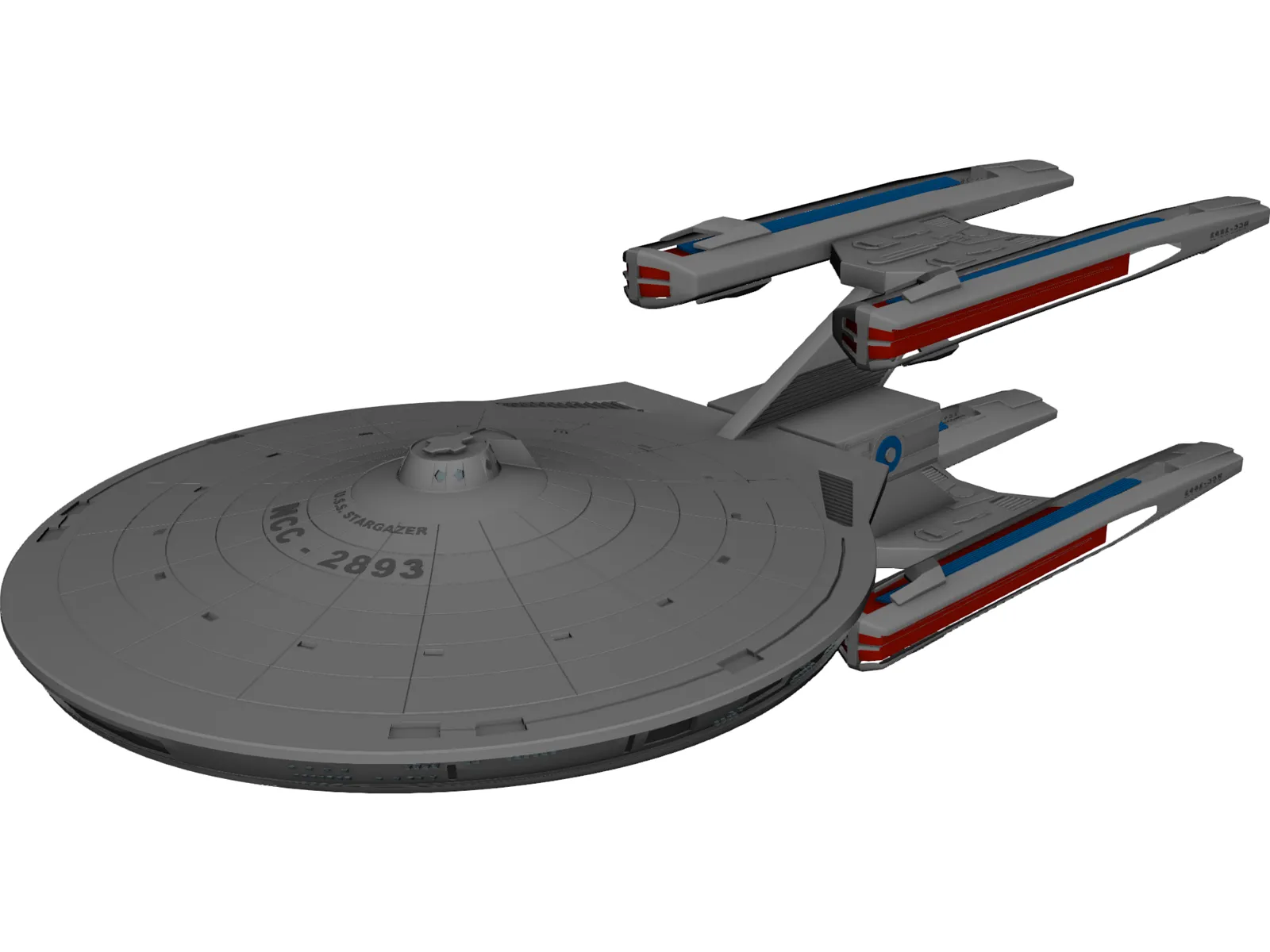 USS Stargazer 3D Model