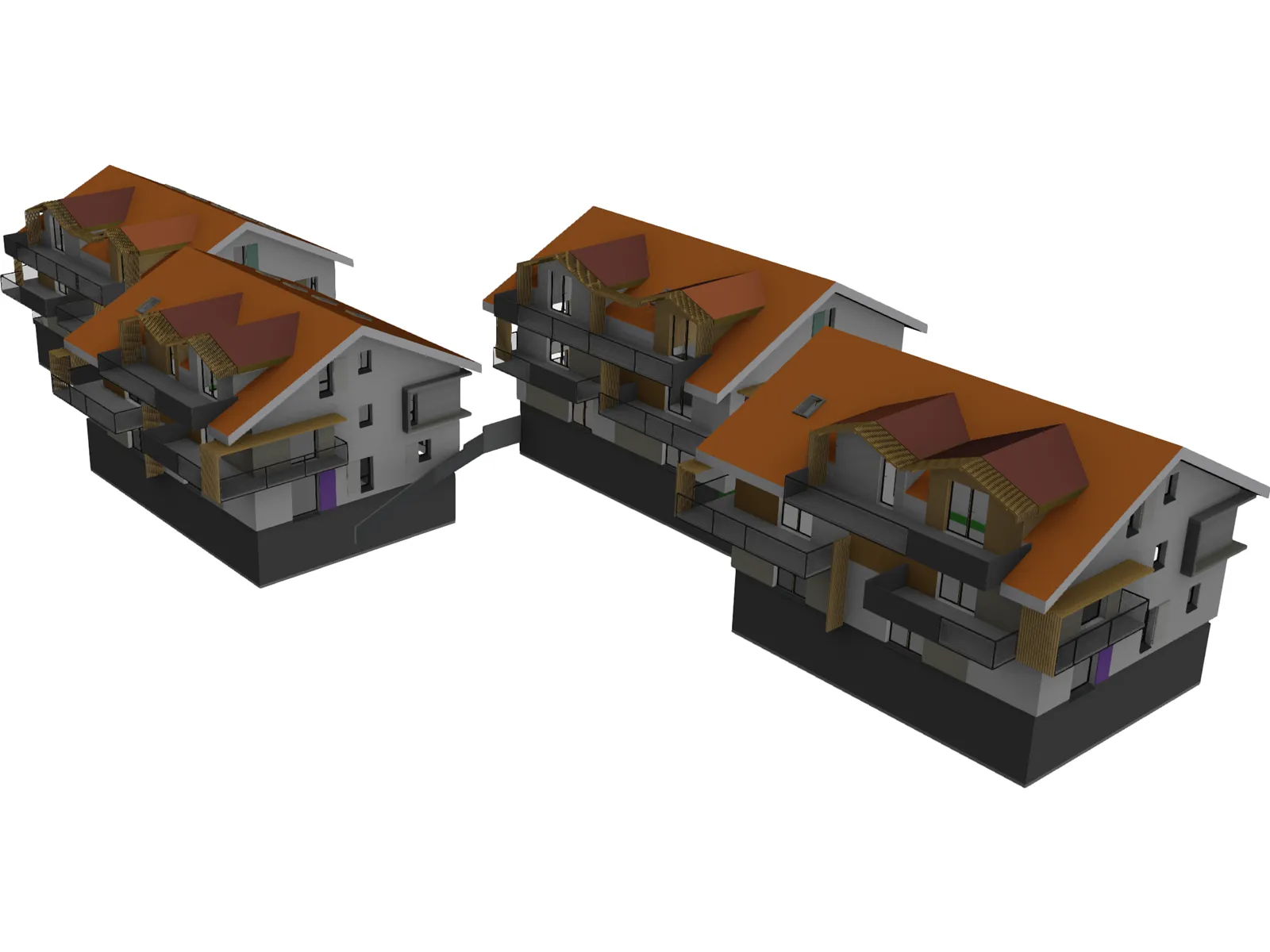 Houses Buildings 3D Model