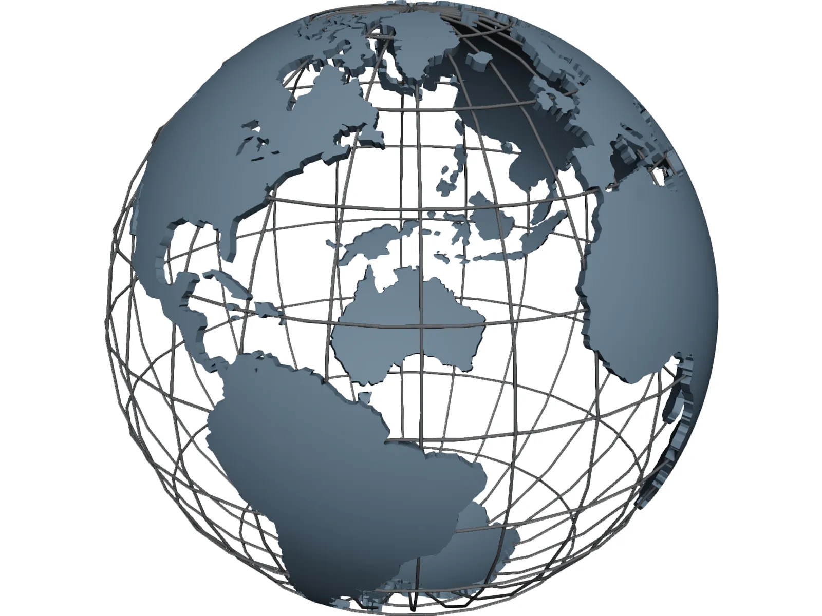 Globe Map 3D Model 3DCADBrowser