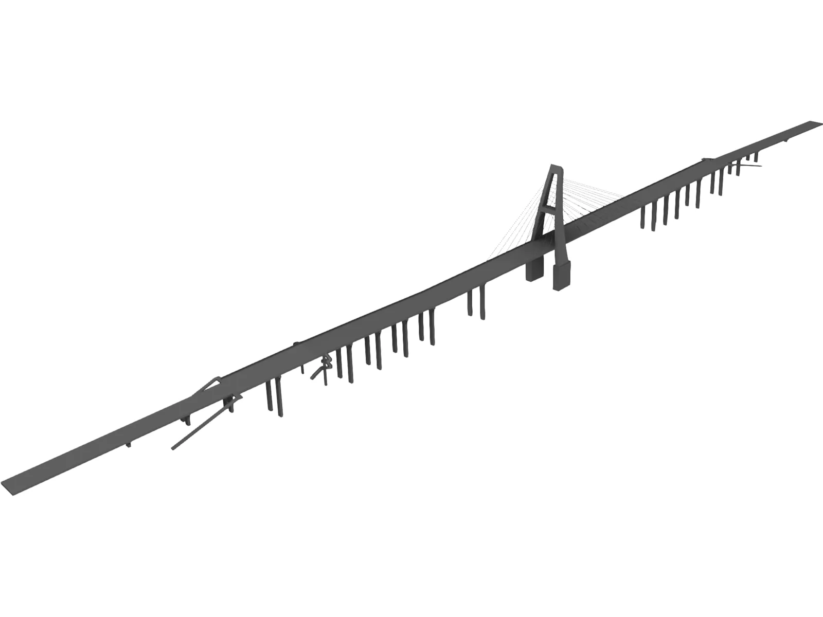 Cable Stayed Bridge 3D Model