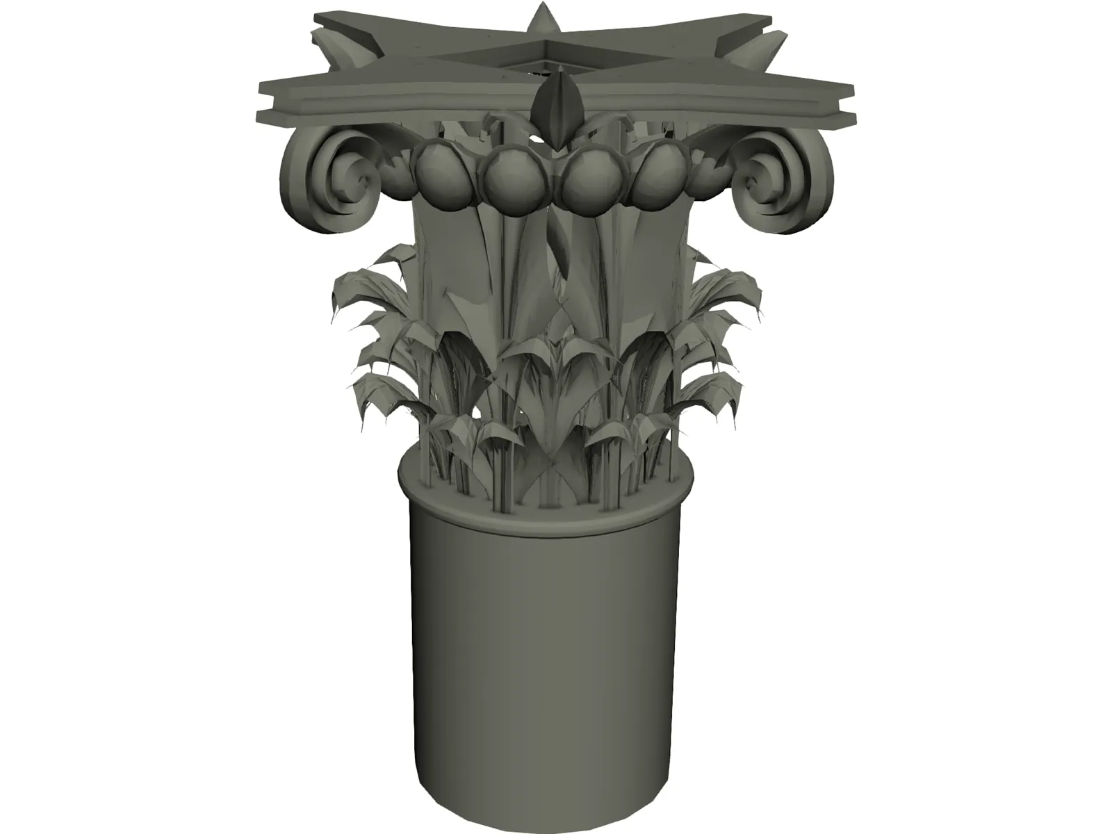 Acanthus and Volute Column 3D Model