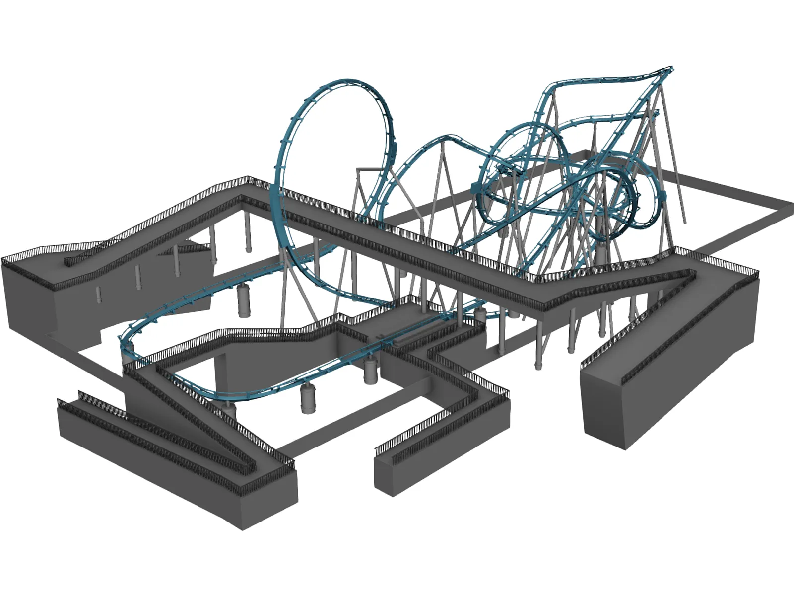 Roller Coaster 3D Model