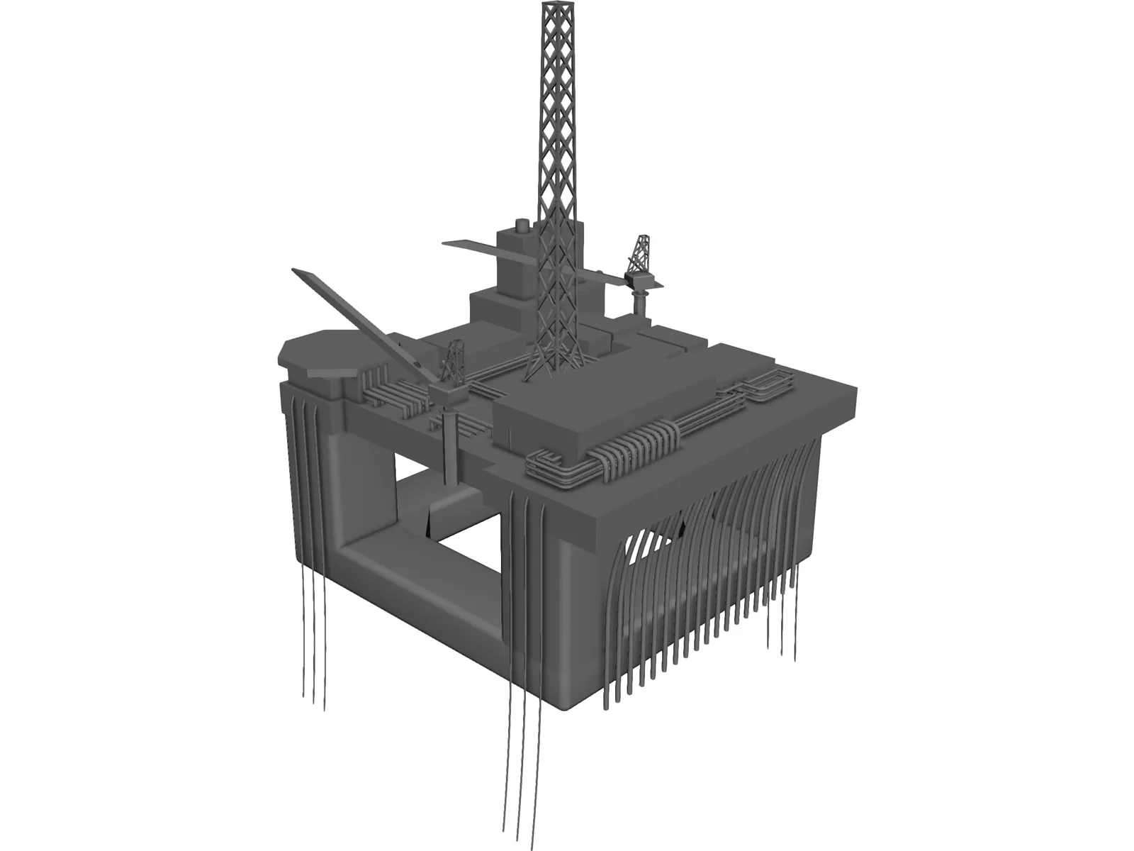 Oil Platform Troll C 3D Model