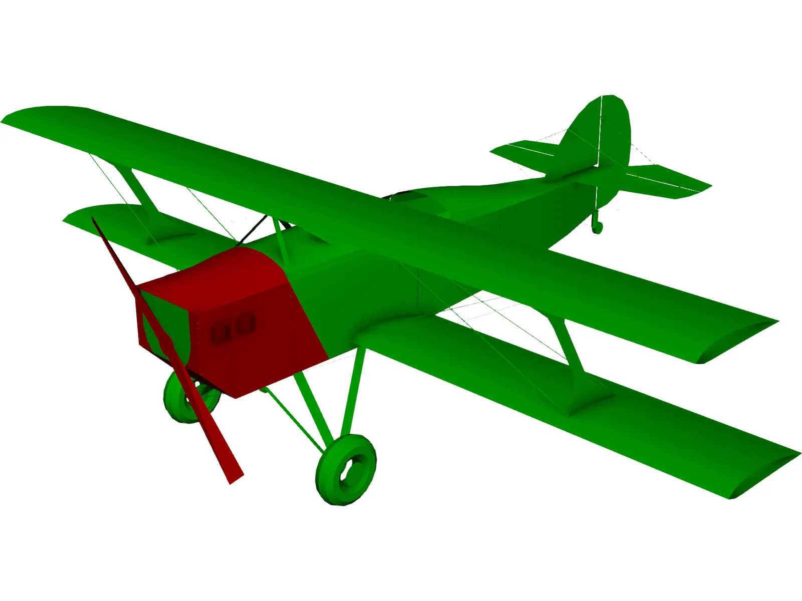 Biplane 3D Model