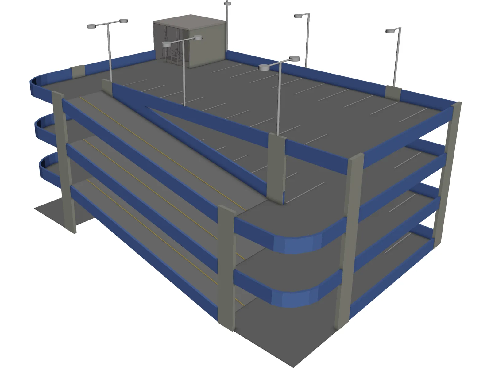 Garage Parking Four Level 3D Model