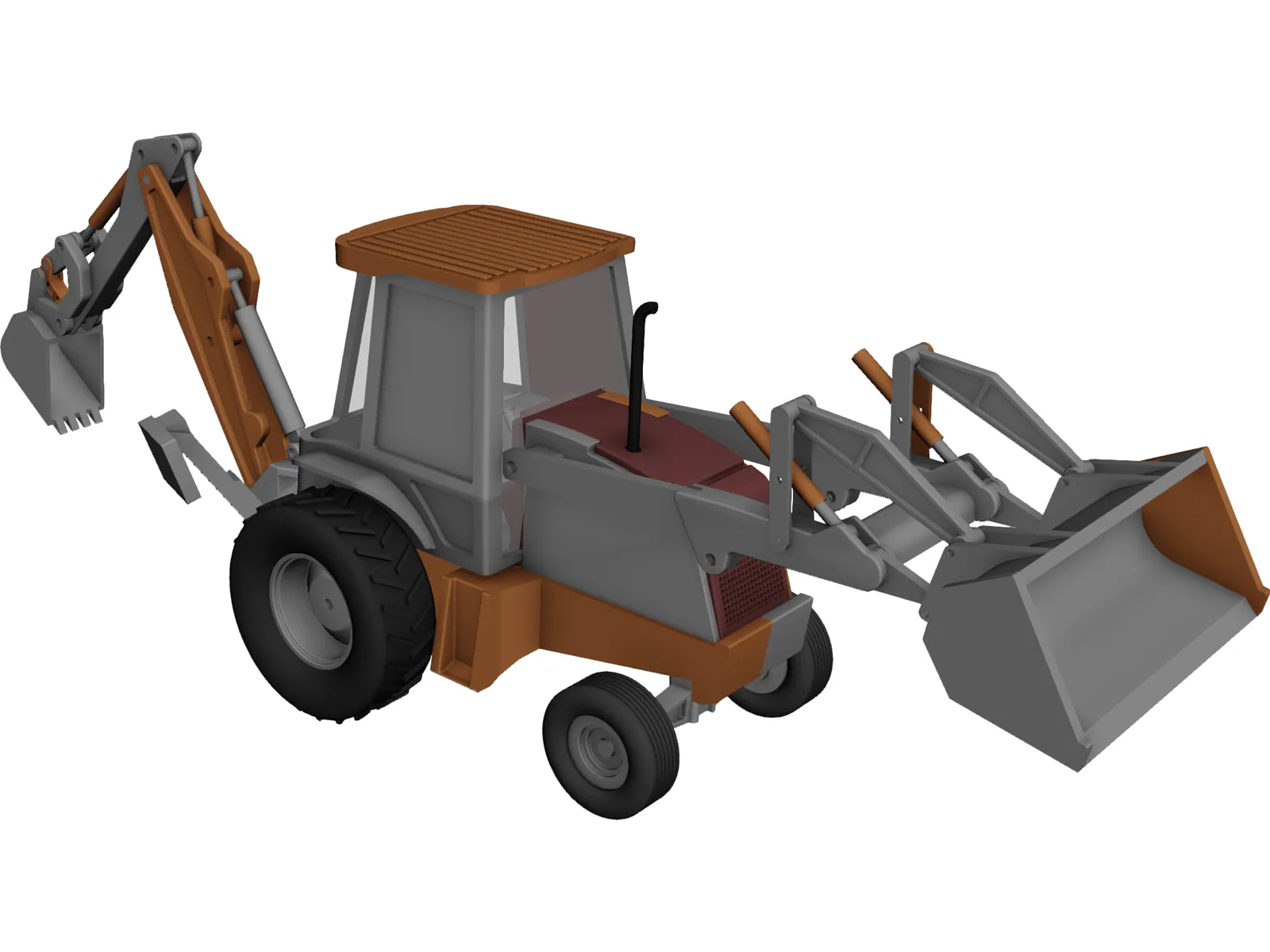 Loader Backhoe 3D Model