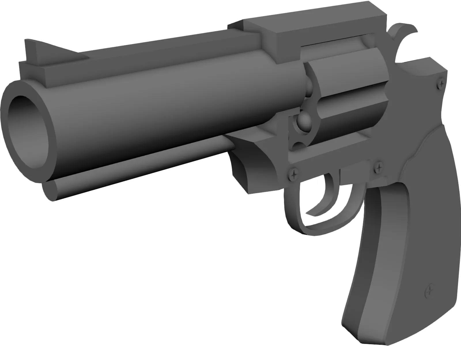 Police Model .38 Special Revolver Pistol 3D Model