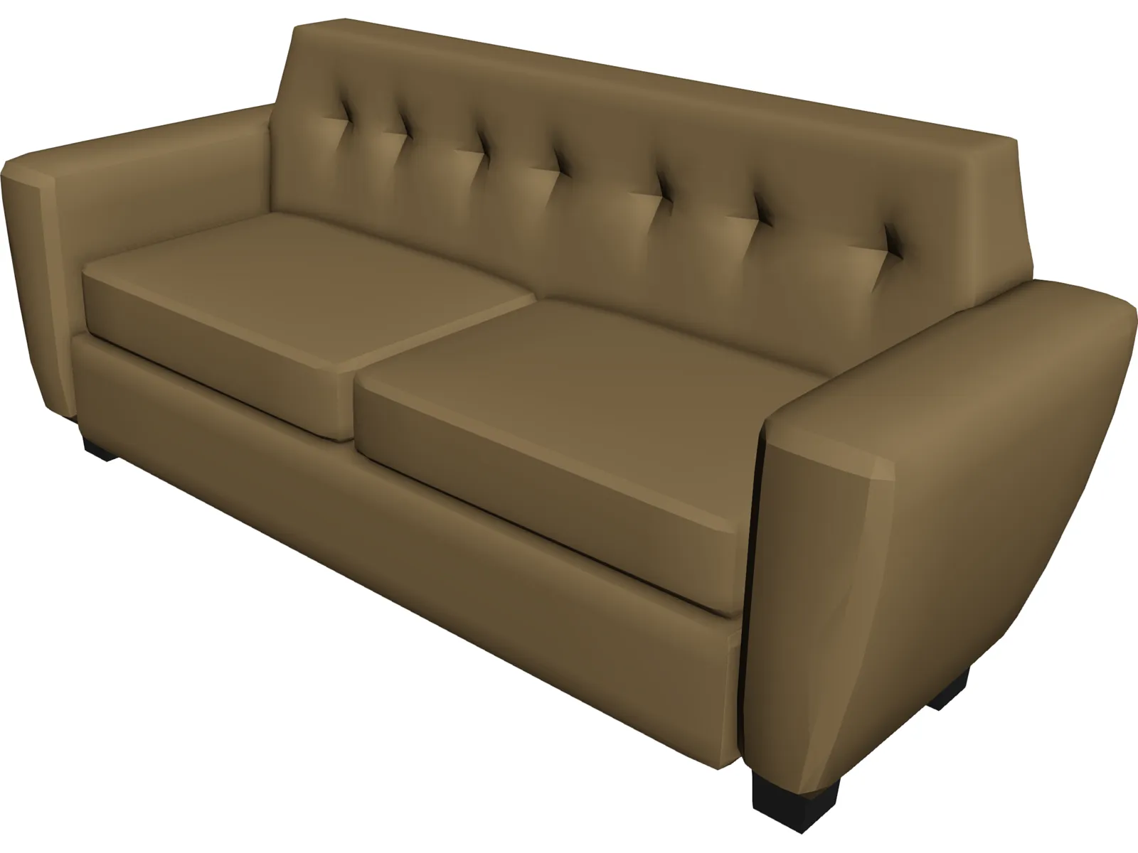 Couch Leather Art Decco 3D Model