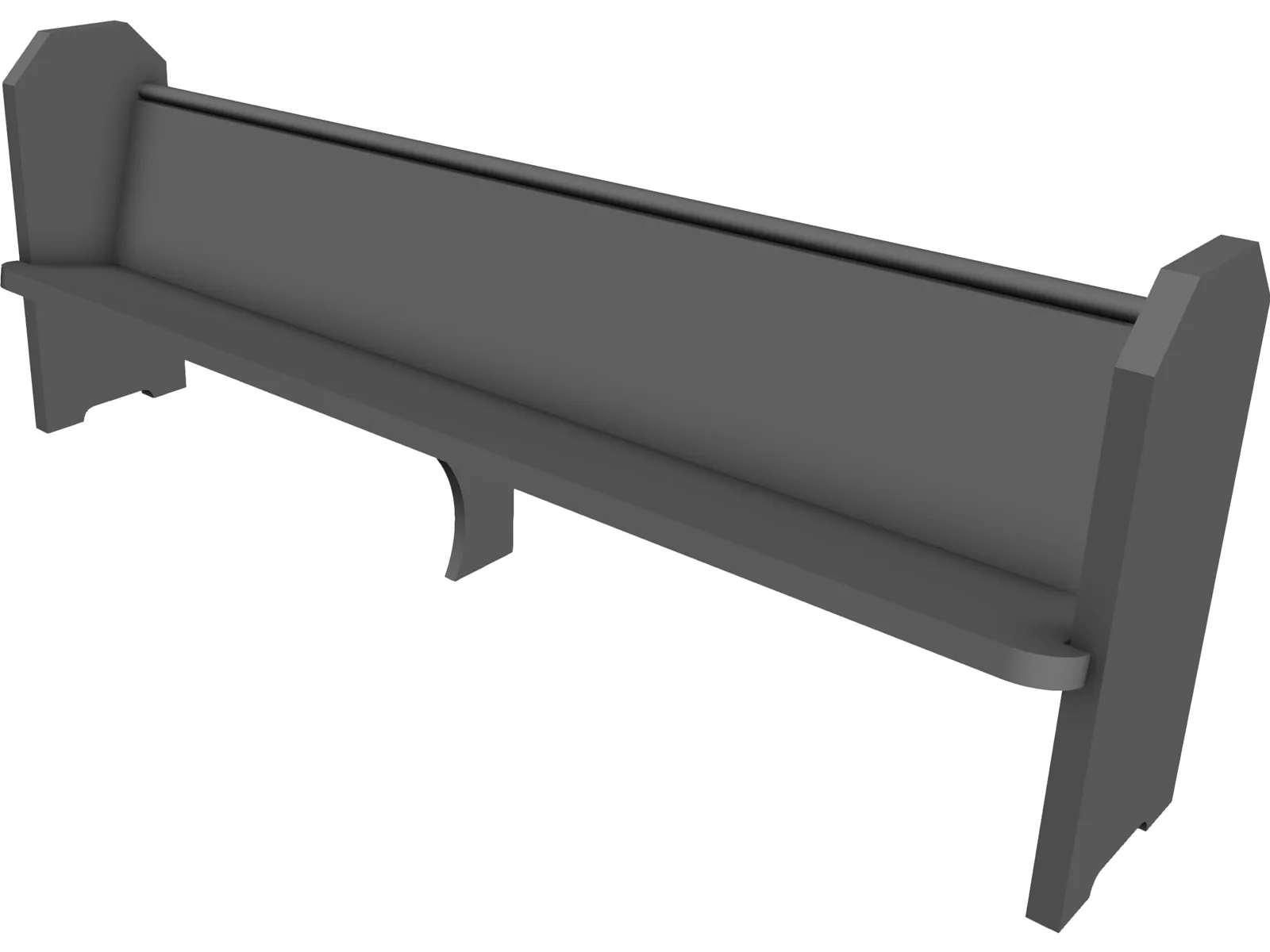 Church Pew Simple 3D Model