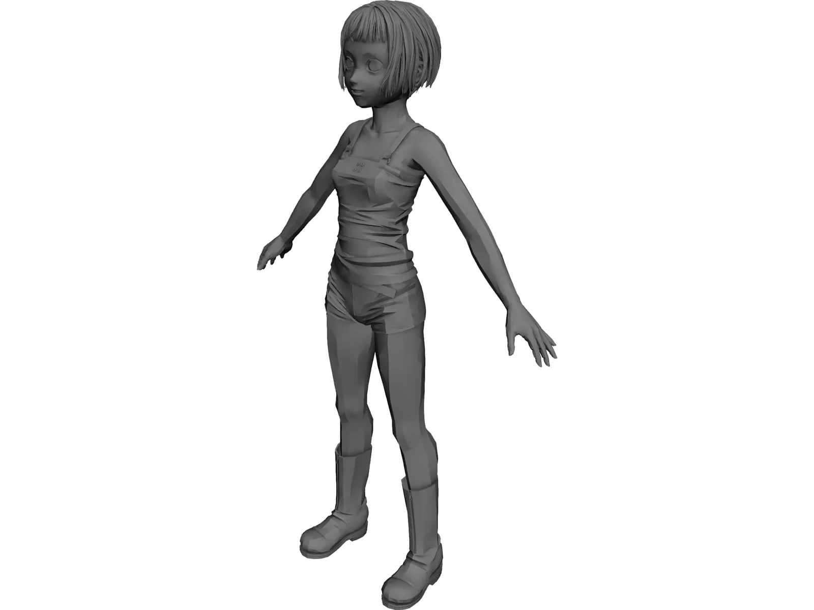 Female Character Young 3D Model