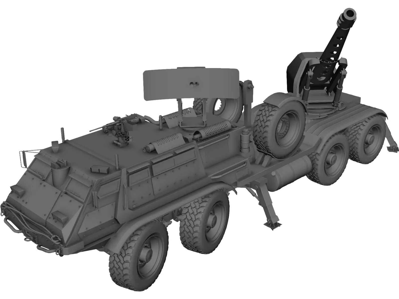 M85 6X6 Self Propelled Cannon 3D Model