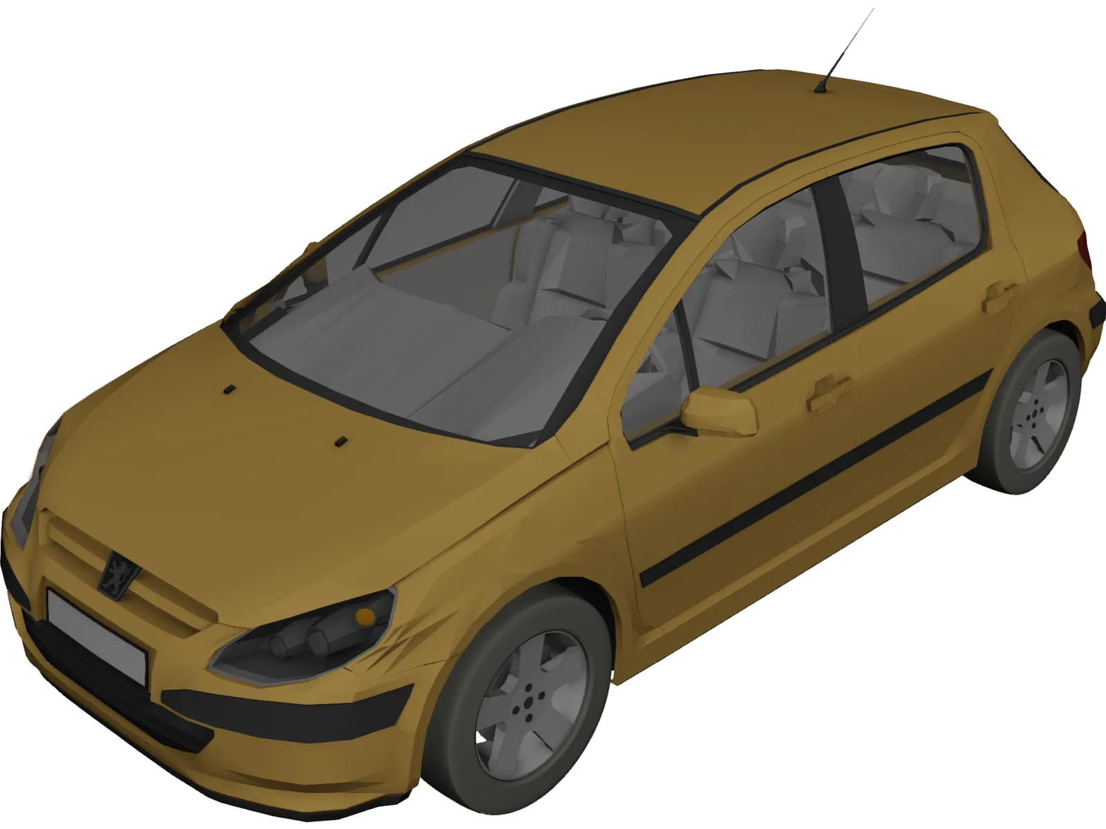 Peugeot 307 5 portes hatchback 2005 Modèle 3D - Télécharger