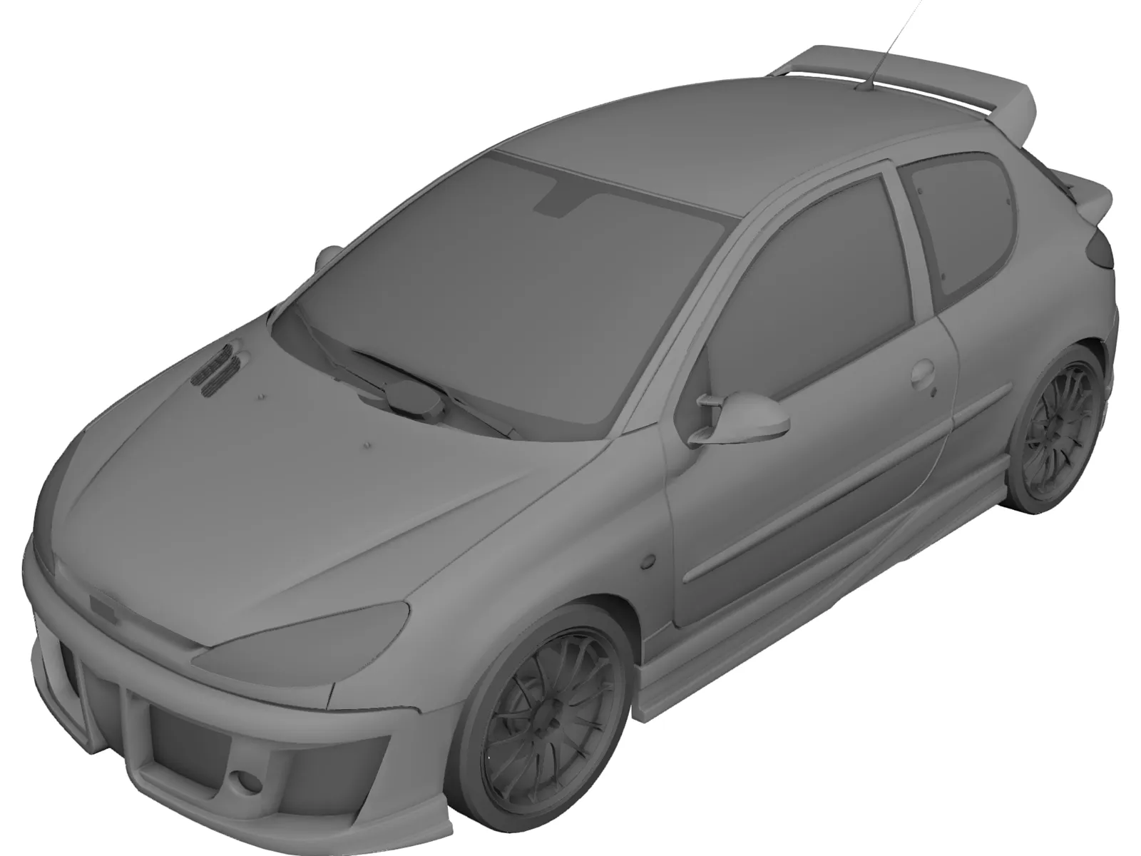 Peugeot 206 GTi 3D Model