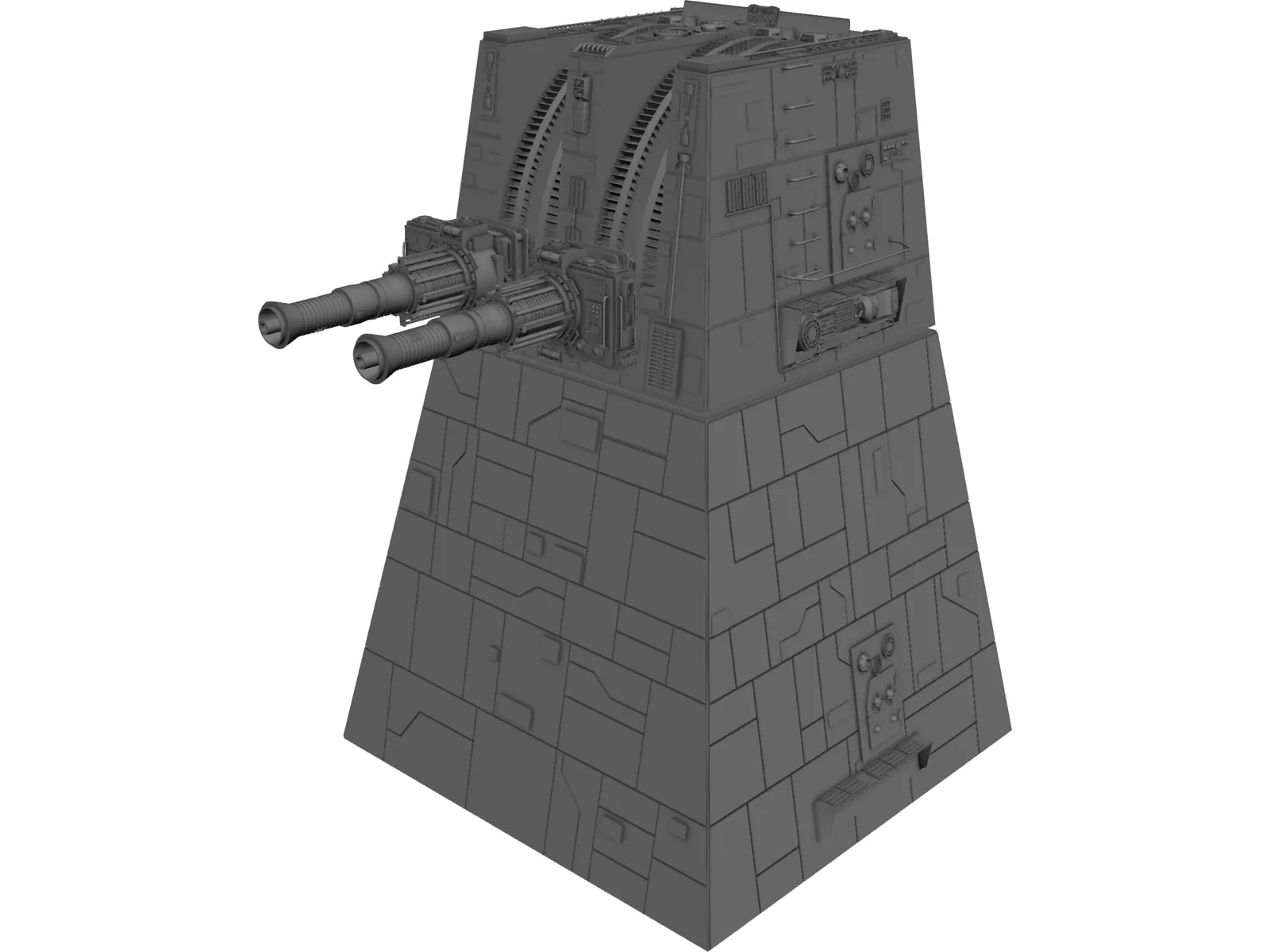 Star Wars Death Star Trench Turbo Laser Cannon Turret 3D Model