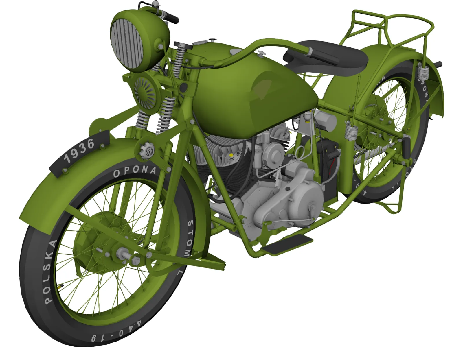 Sokol 1000 Motorbike 3D Model