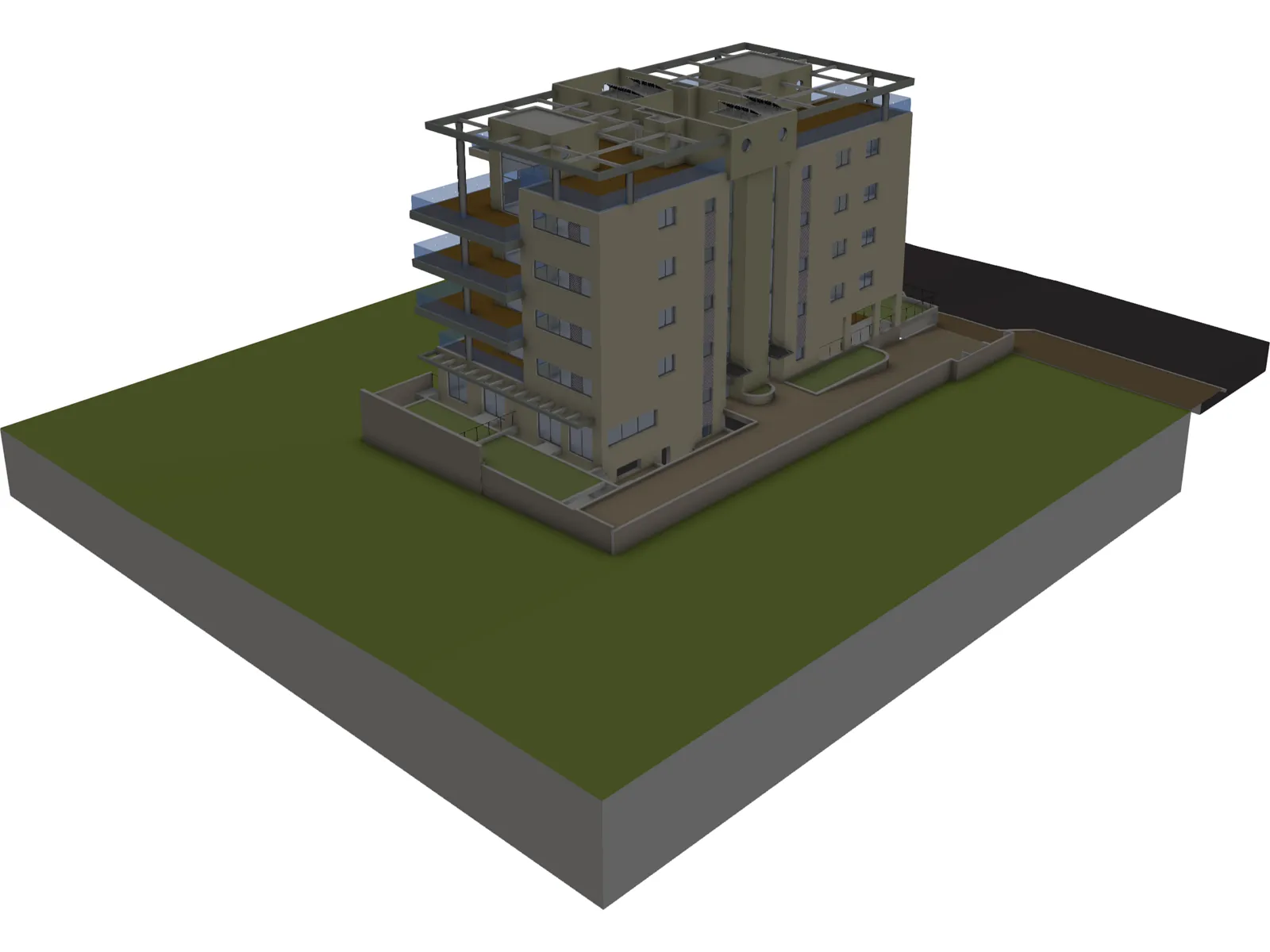 Apartment Building 3D Model