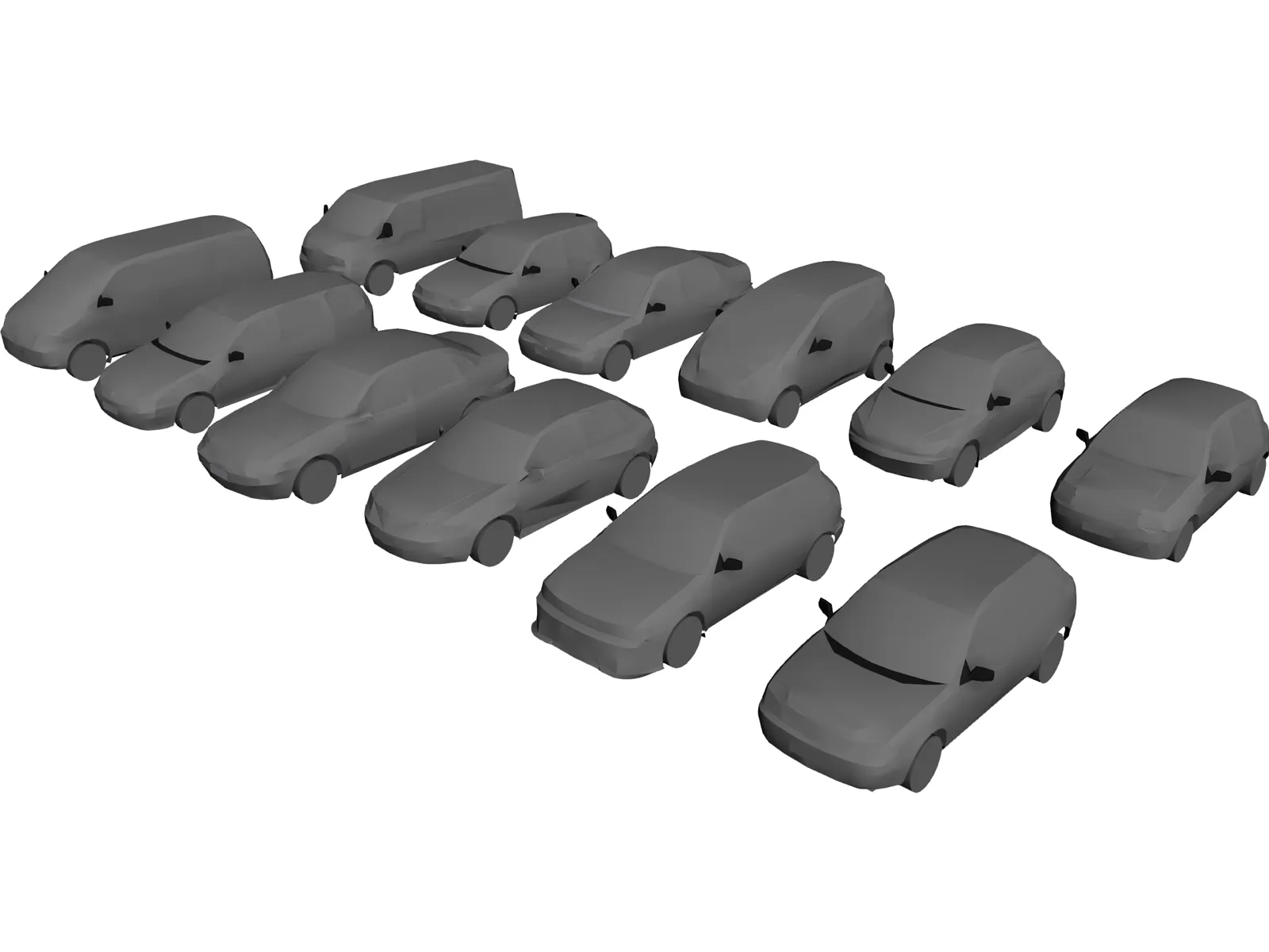 Cars Pack Low Poly 3D Model