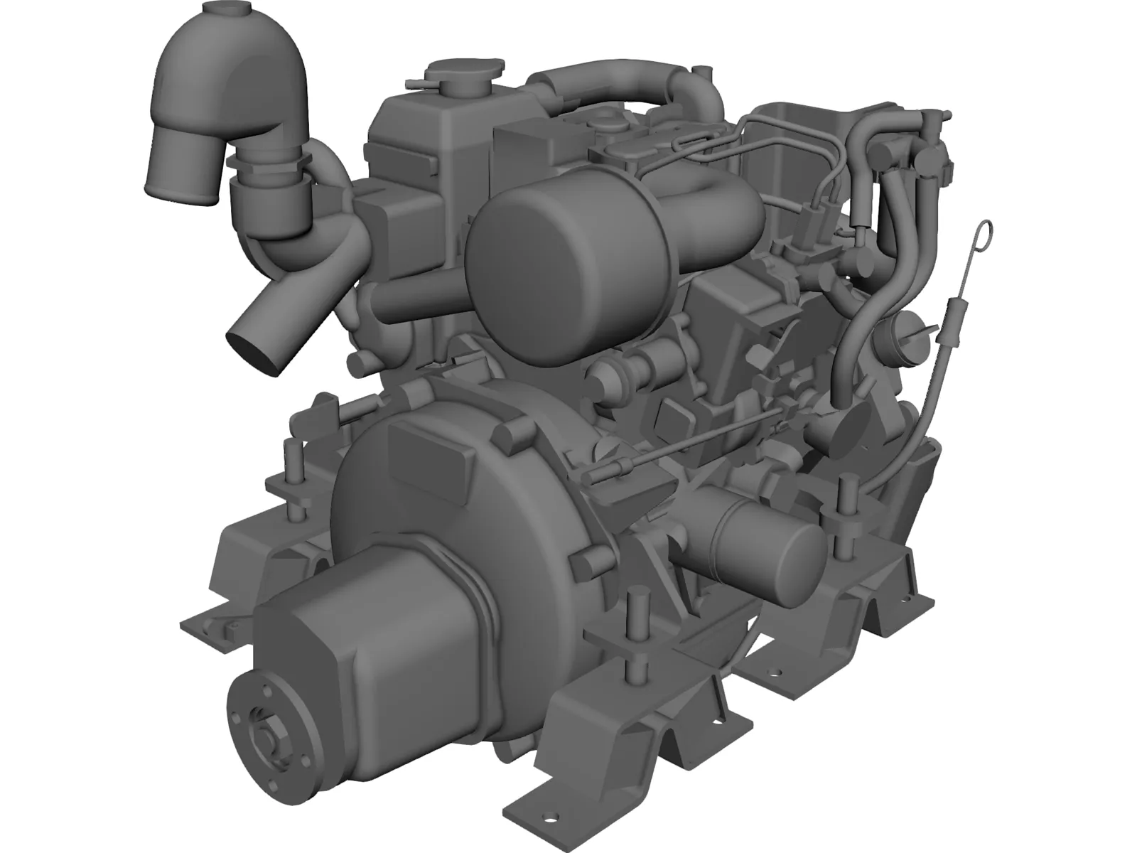 Yanmar 2cyl Engine 3D Model