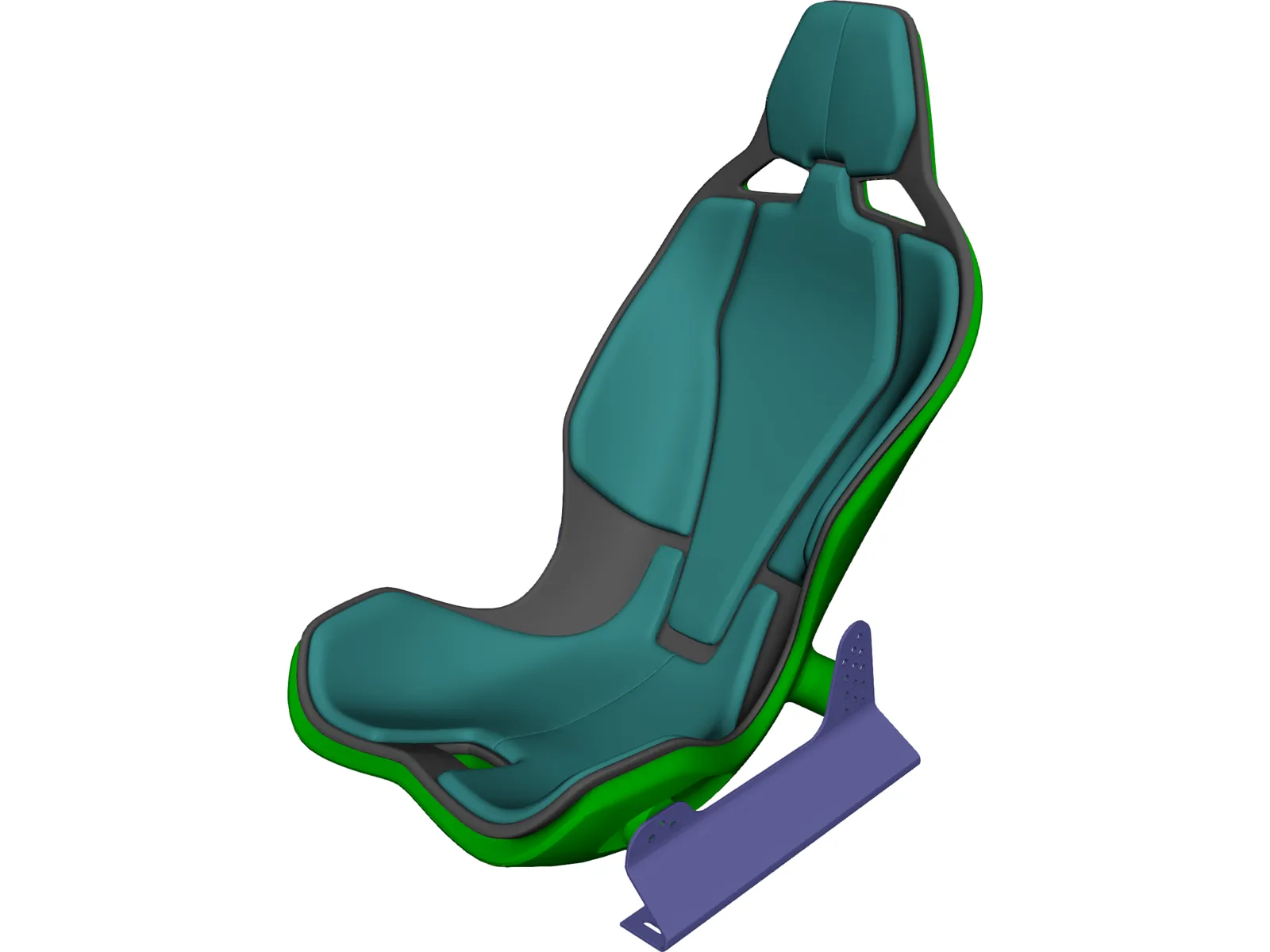 Carbon Fiber Seat with Rails 3D Model