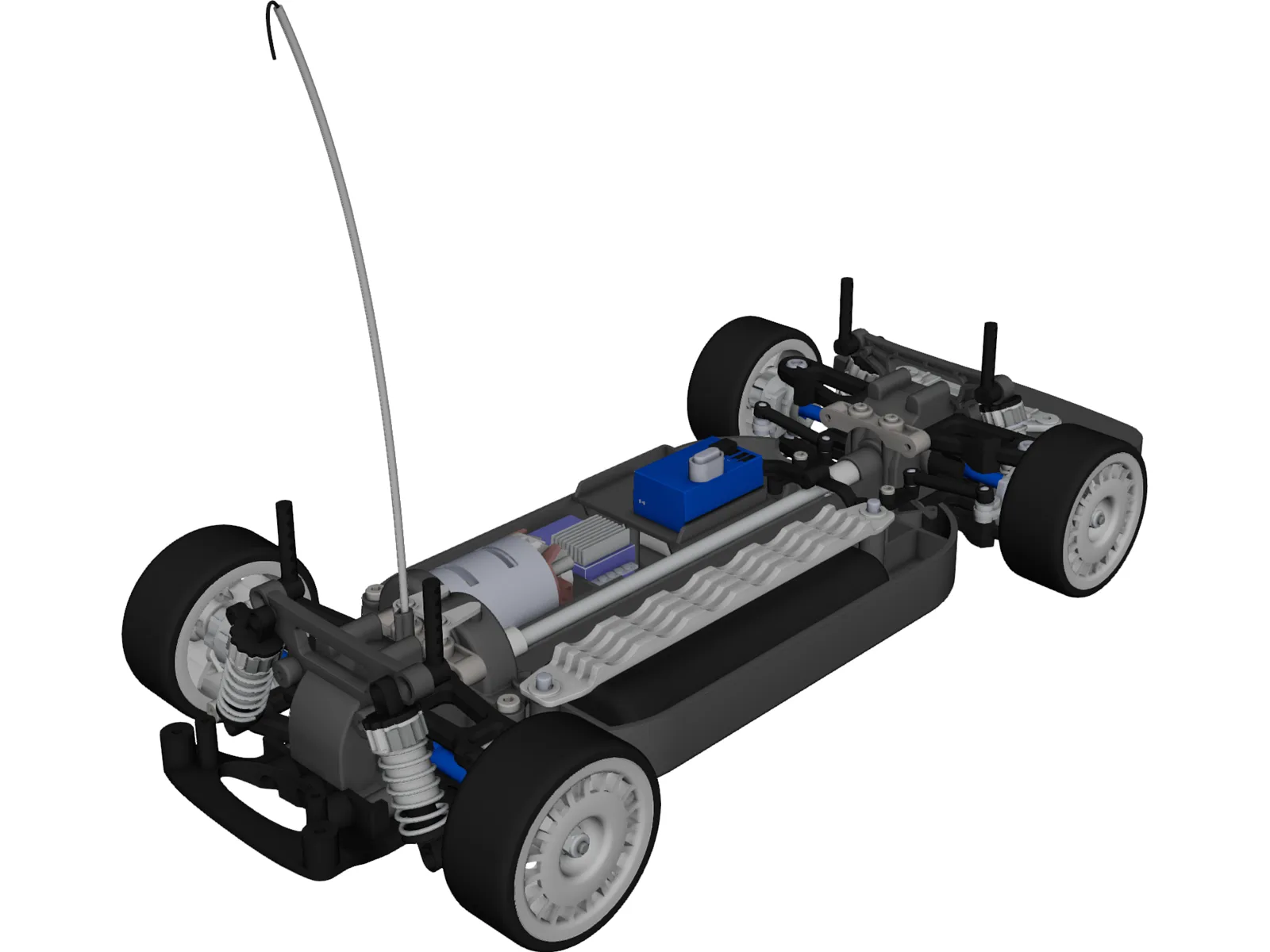 Tamiya TT01 RC Car Chassis 3D Model