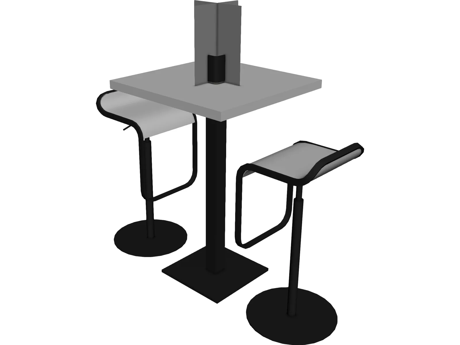 Barstool with Table 3D Model