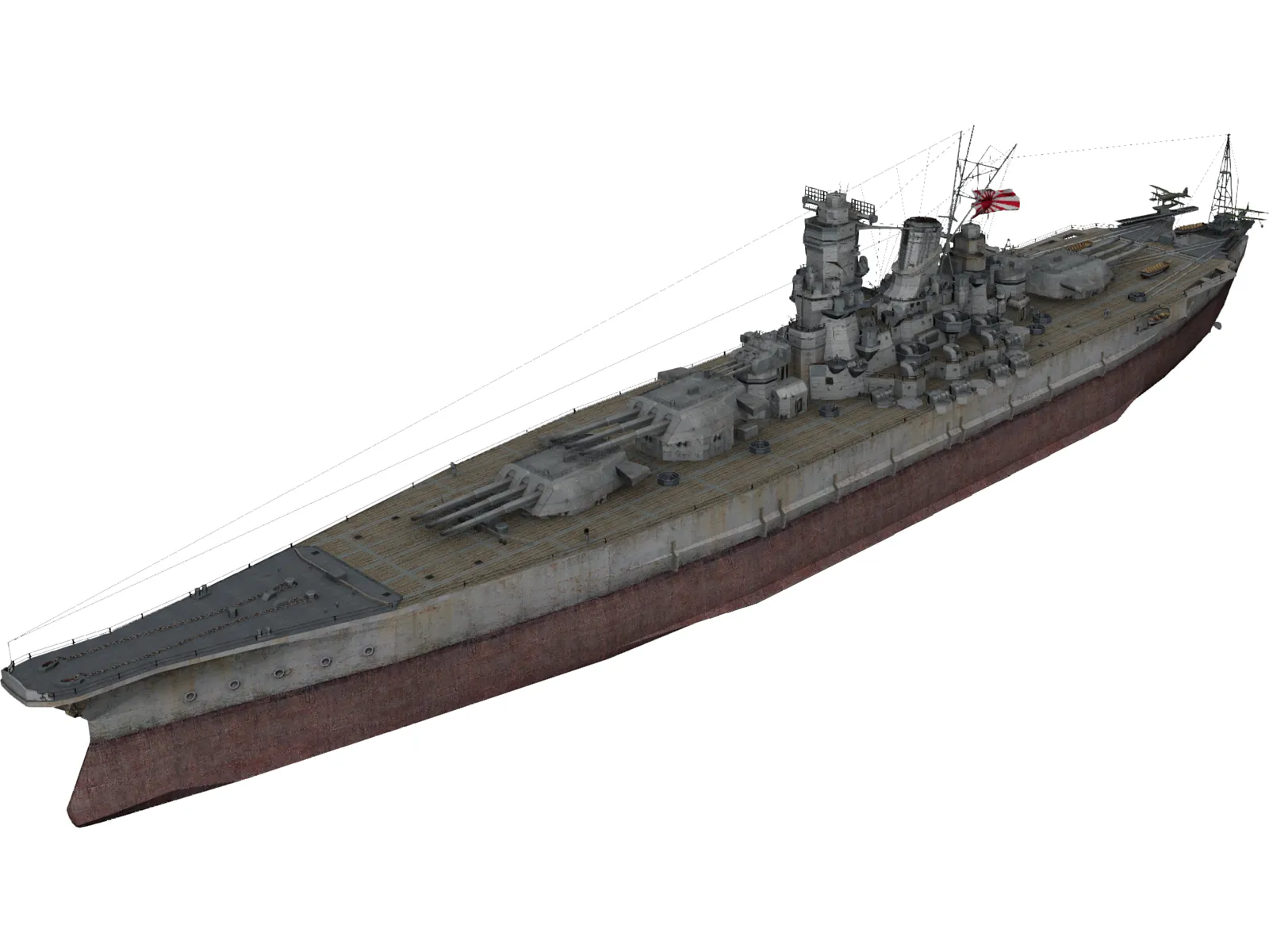 Yamato Battleship 3D Model