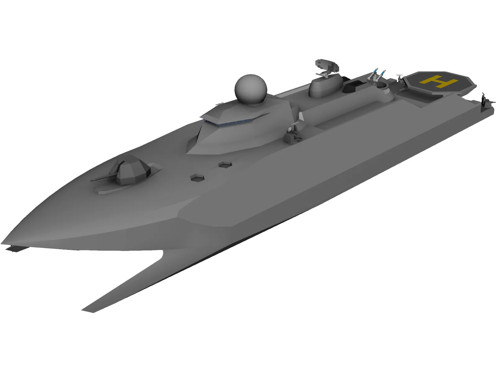 Catamaran Destroyer 3D Model