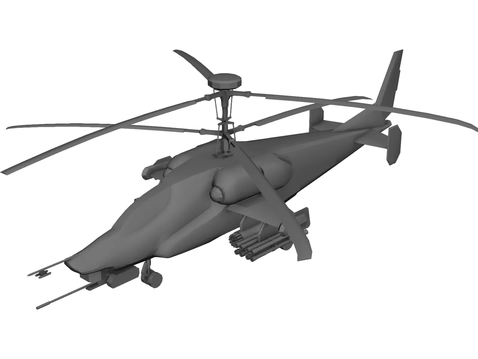 Kamov KA-58 Attack Helicopter 3D Model