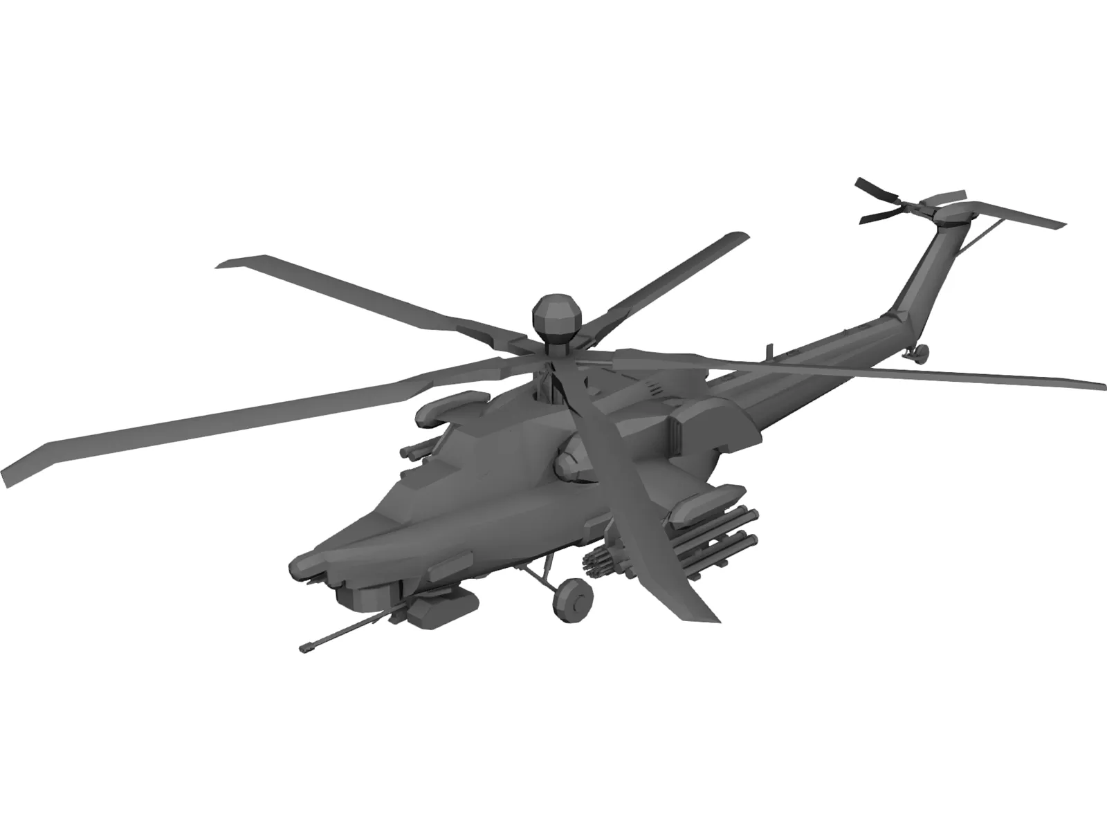 Mil MI-28N Attack Helicopter 3D Model