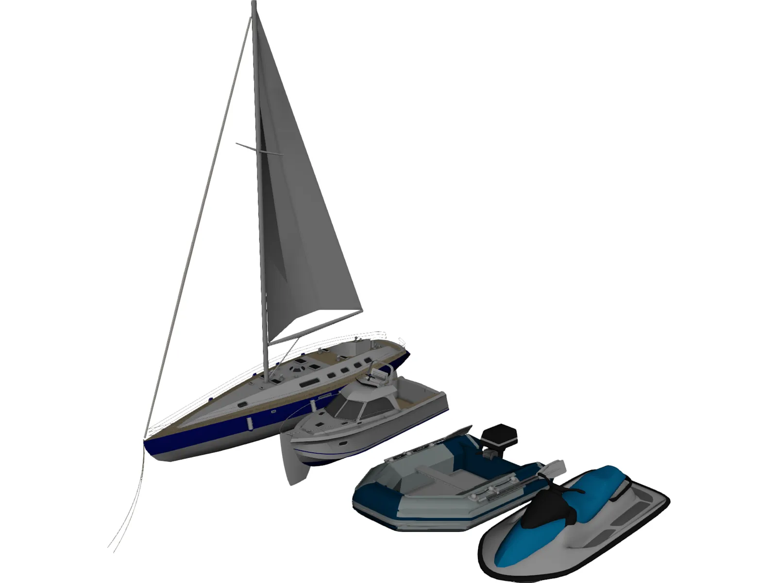 Boats Collection 3D Model