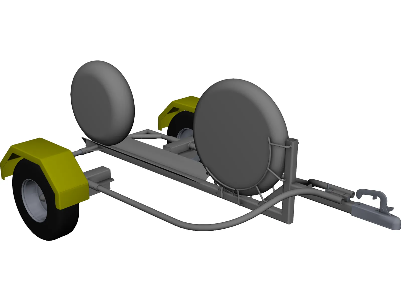 Collapsible Motorcycle Trailer 3D Model