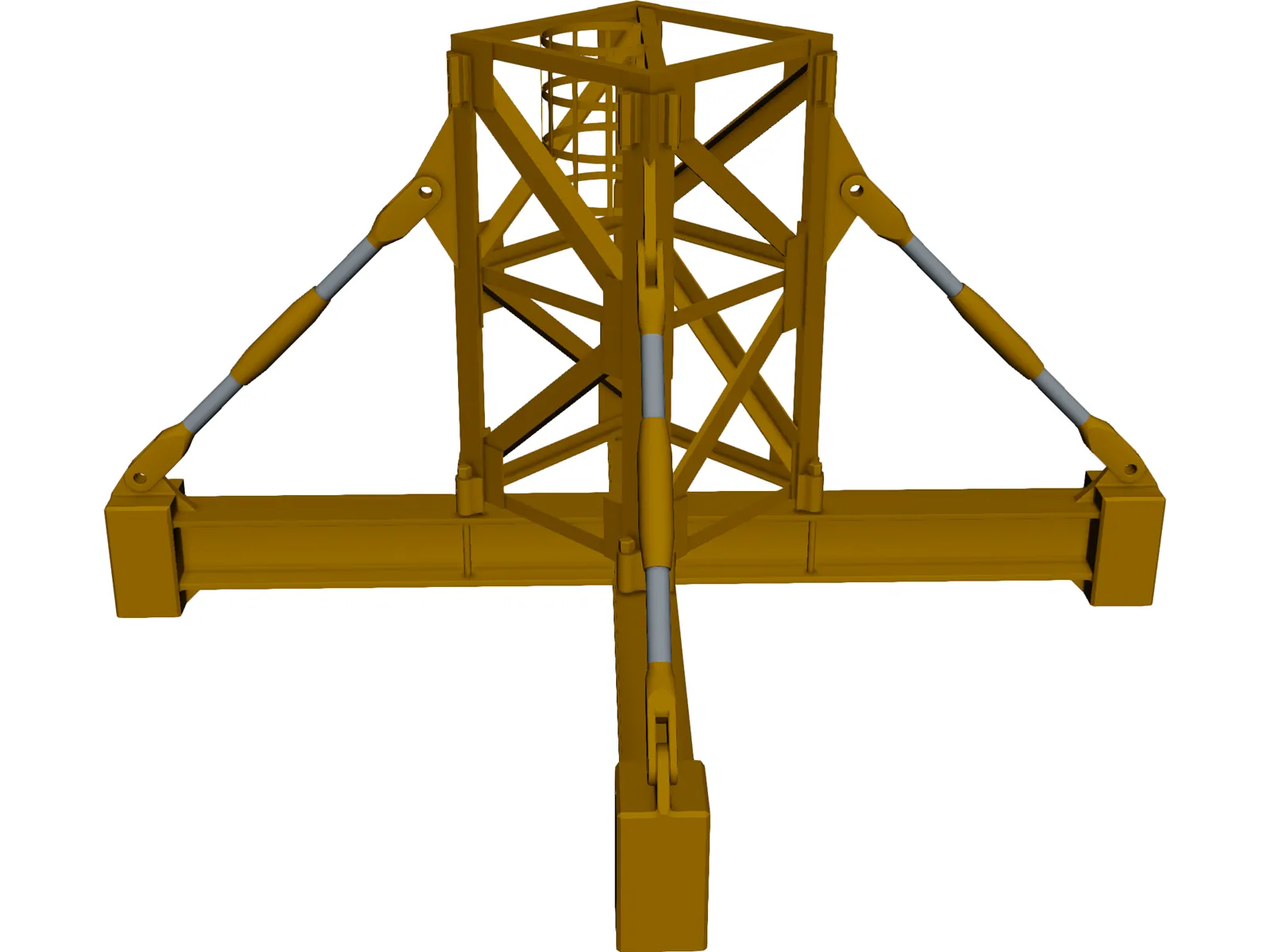 Crane Body Segment Ground Base 3D Model