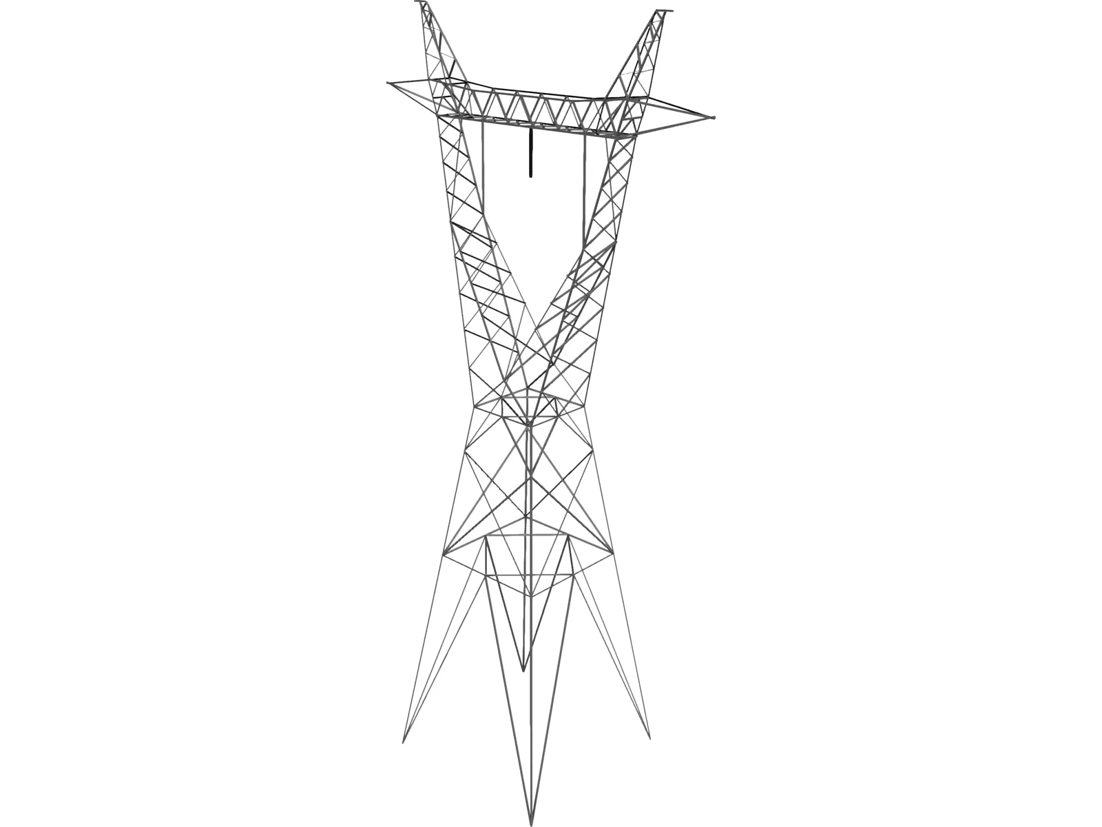 Transmission Tower 735kV 3D Model