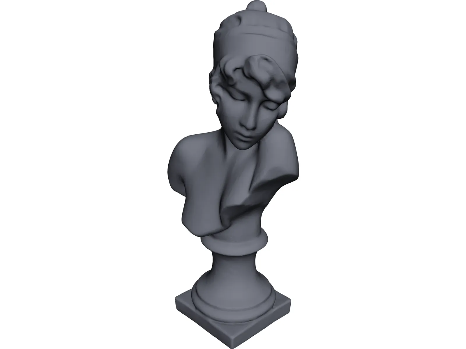 Woman Bust Torso Statue 3D Model