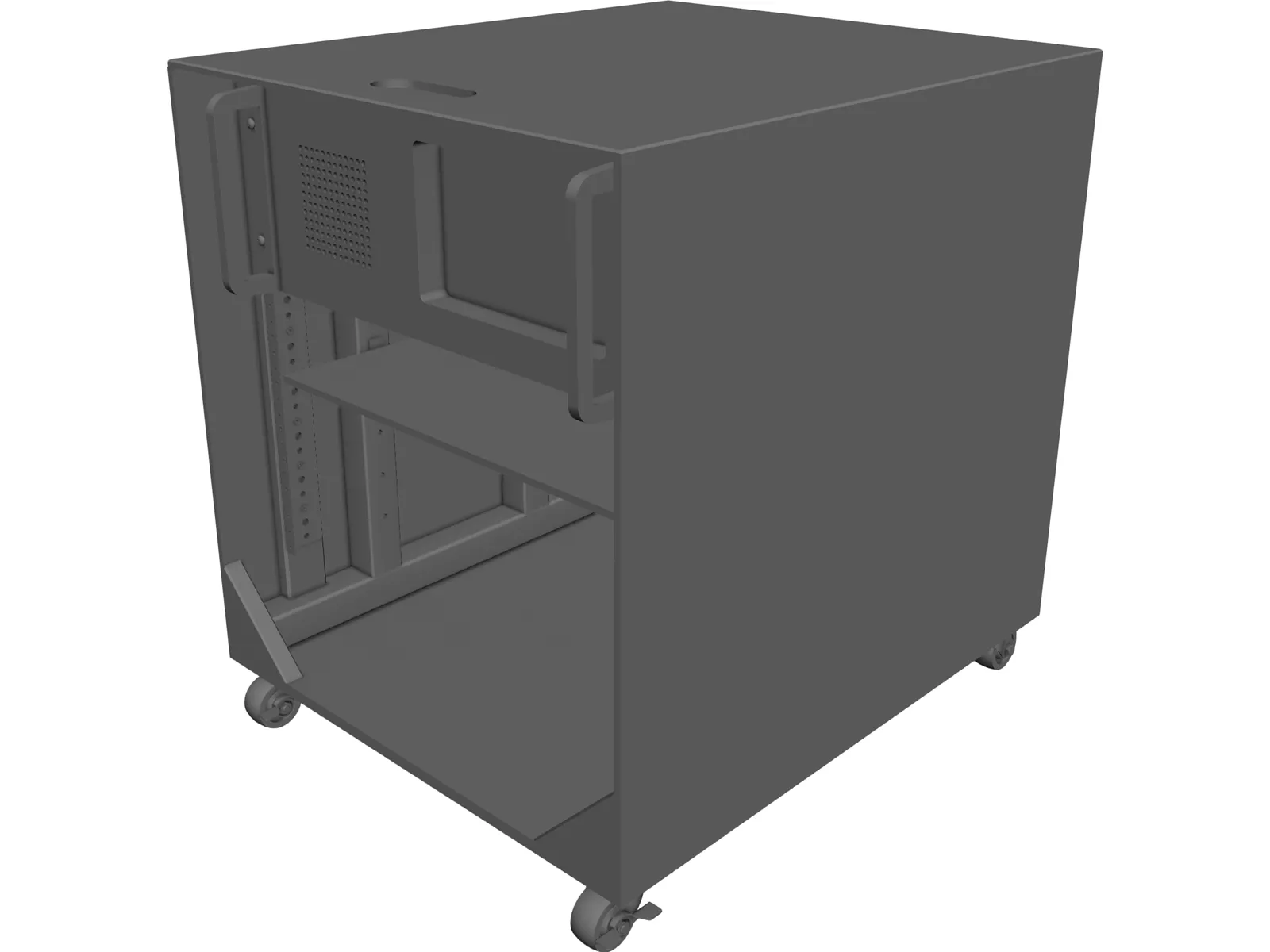 Audio/Server Rack with 4U Instrument 19-inch 3D Model