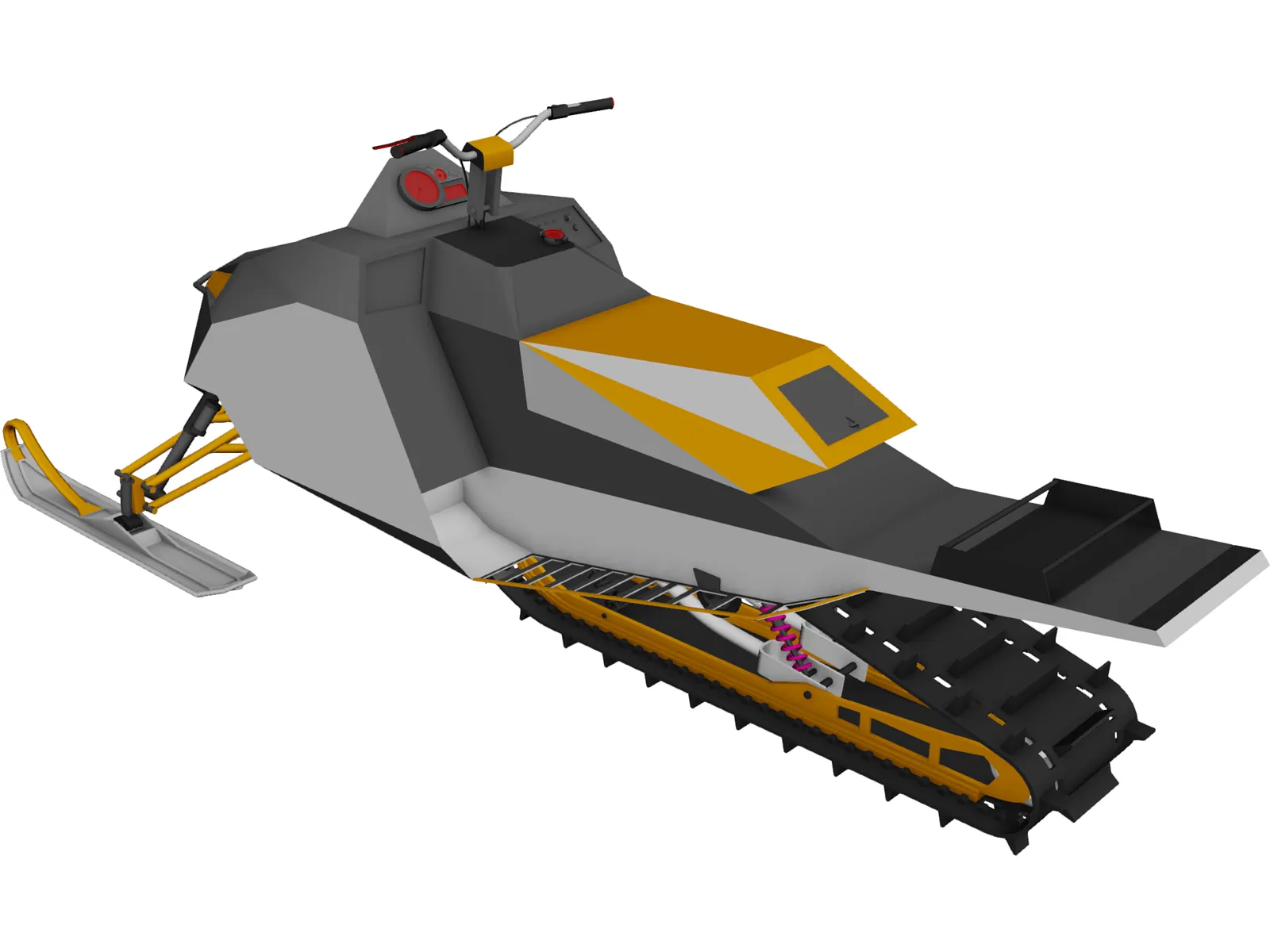 Mountian Snowobile 3D Model