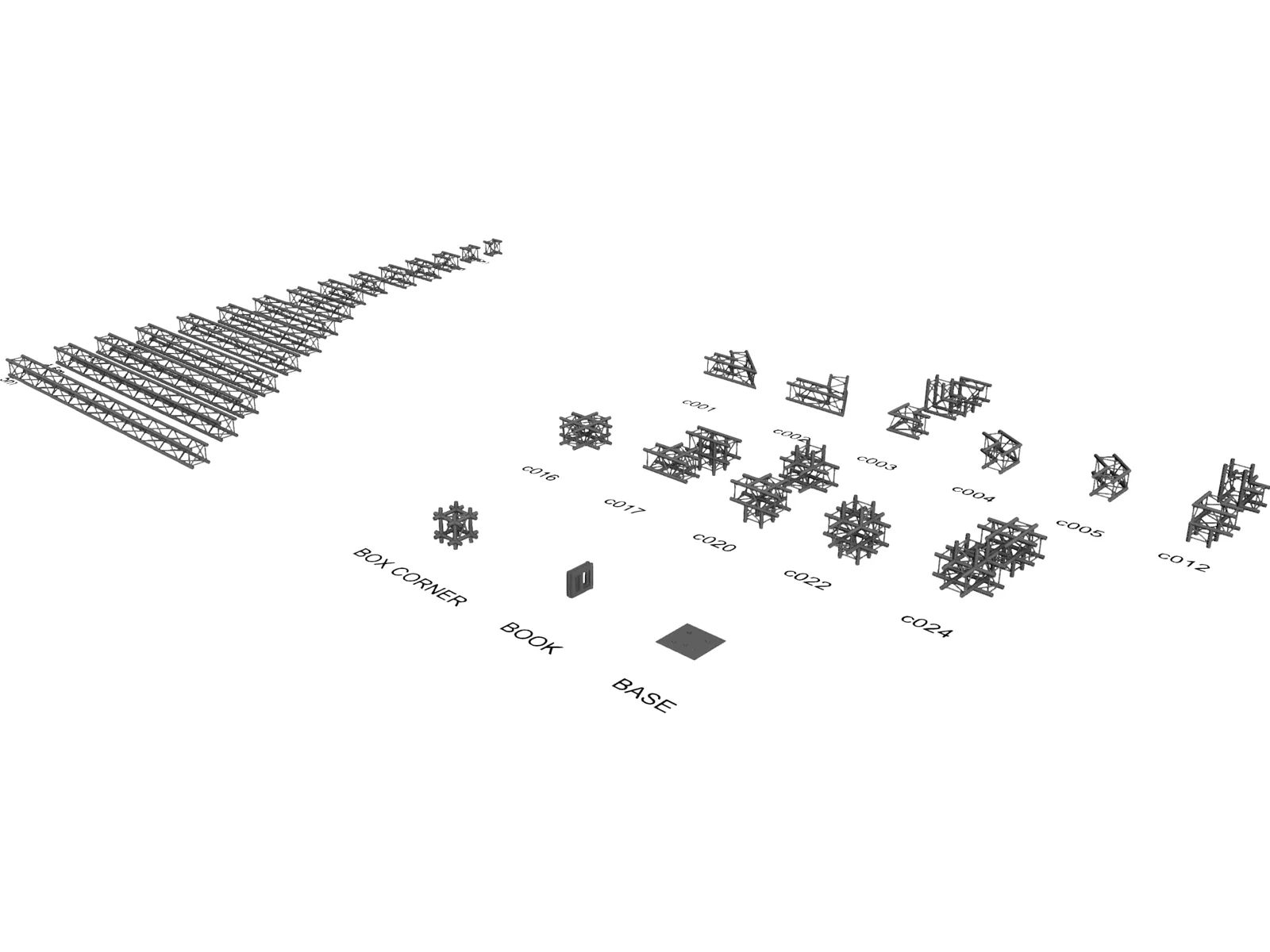 Prolyte H30V Aluminium Truss Structure Collection 3D Model