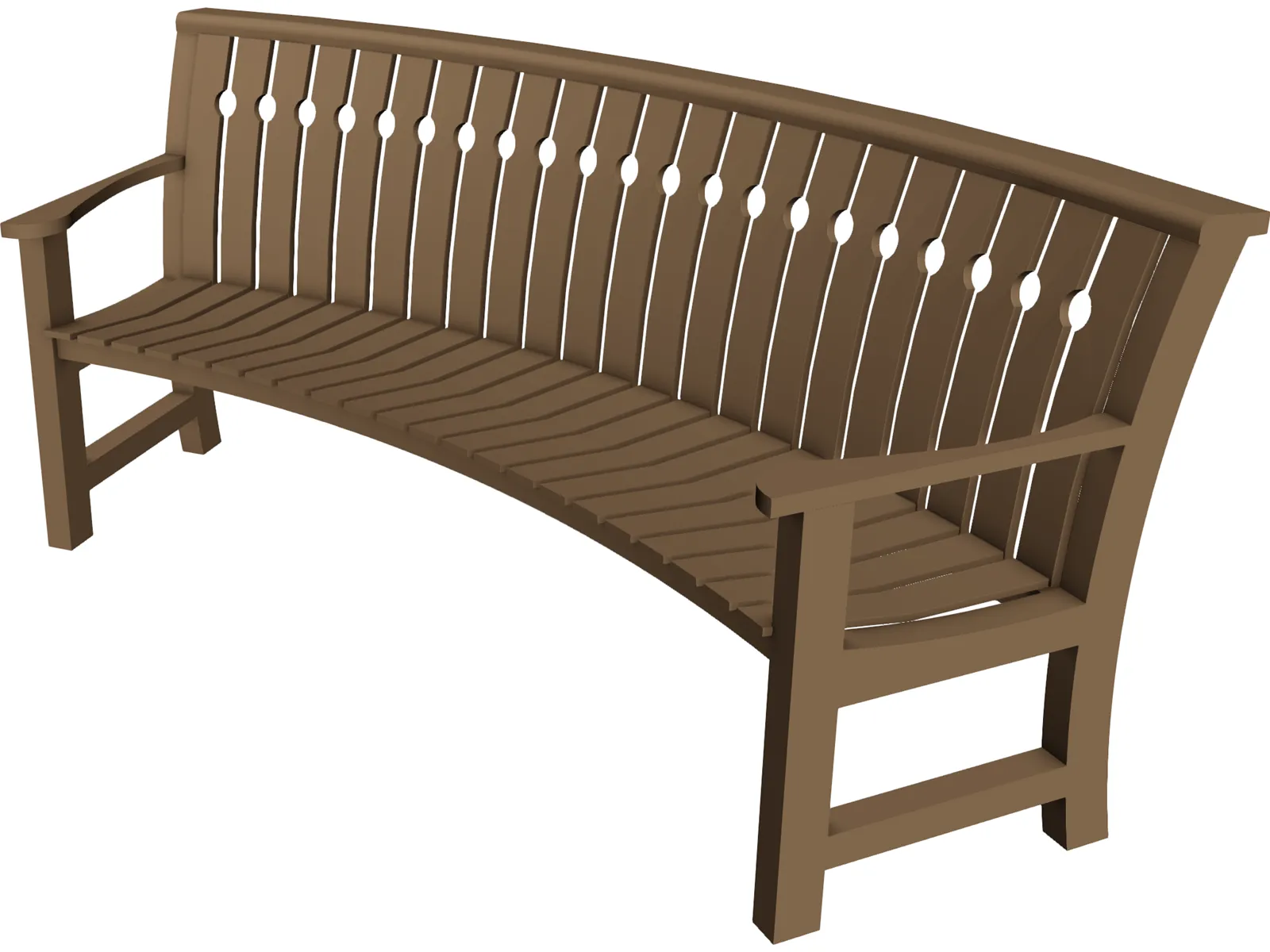 Curved Bench 3D Model