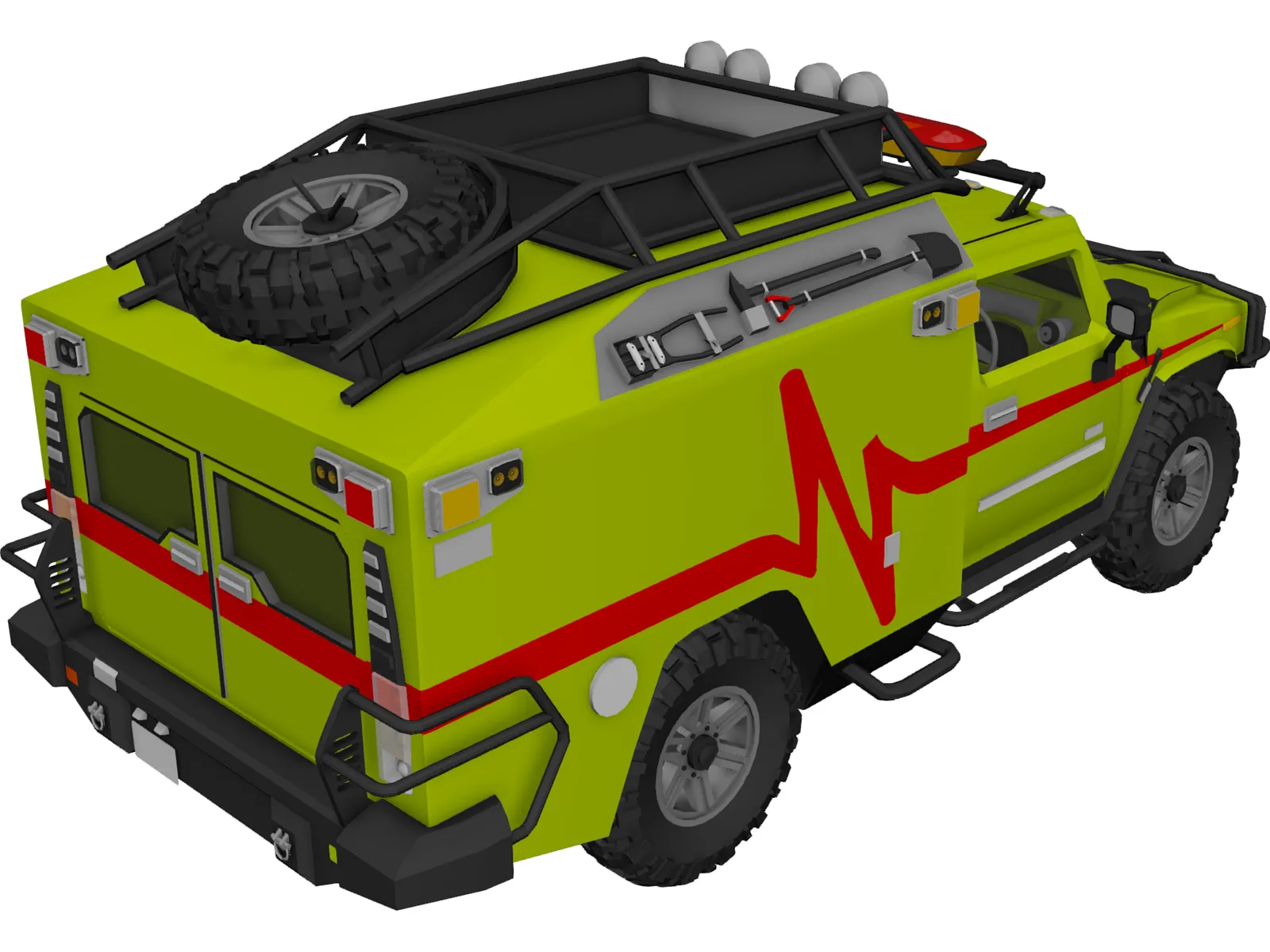 Hummer H2 Search and Rescue Sport Utility Truck Ratchet 3D Model