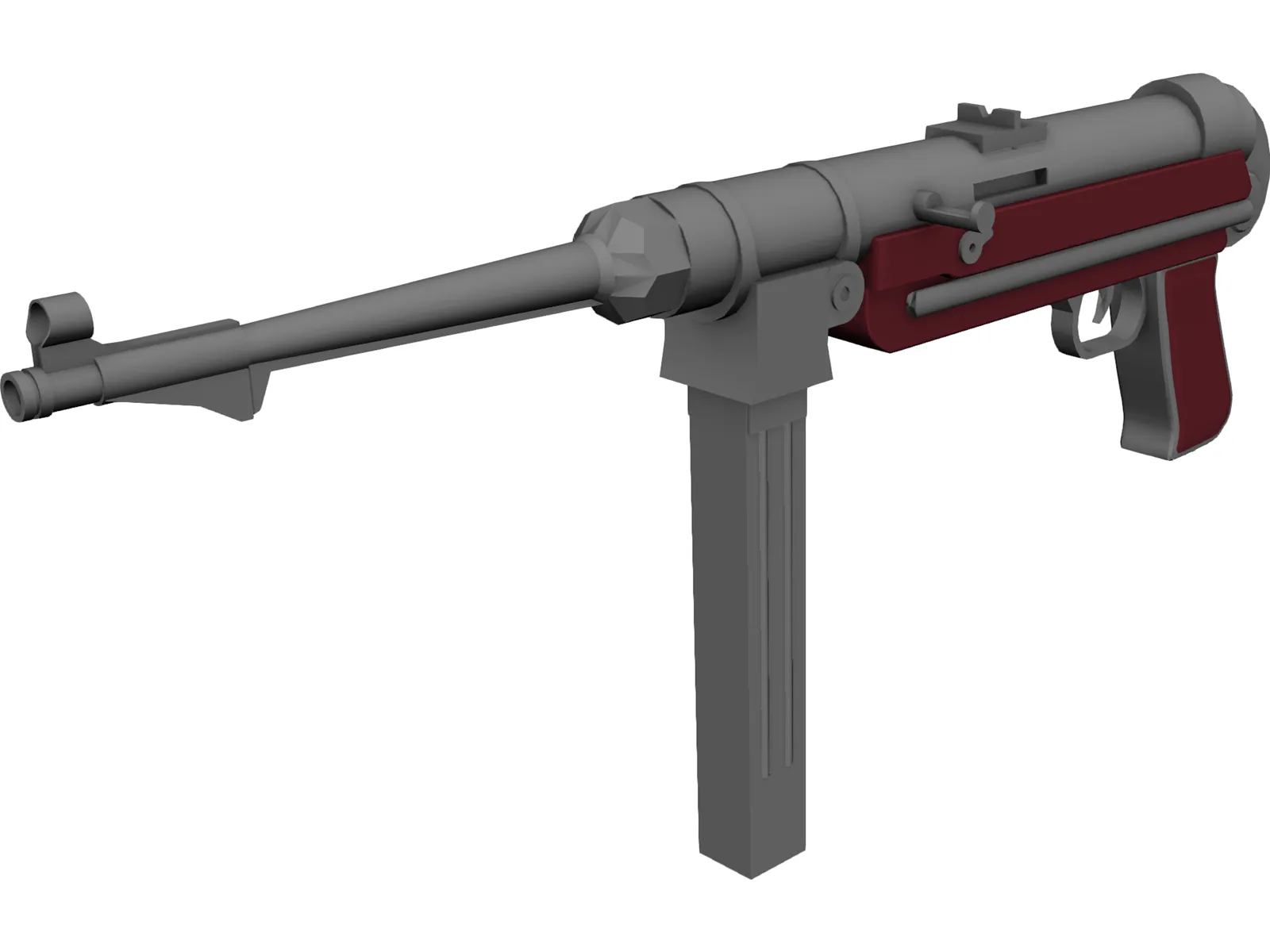 MP 40 Submachine Gun 3D Model