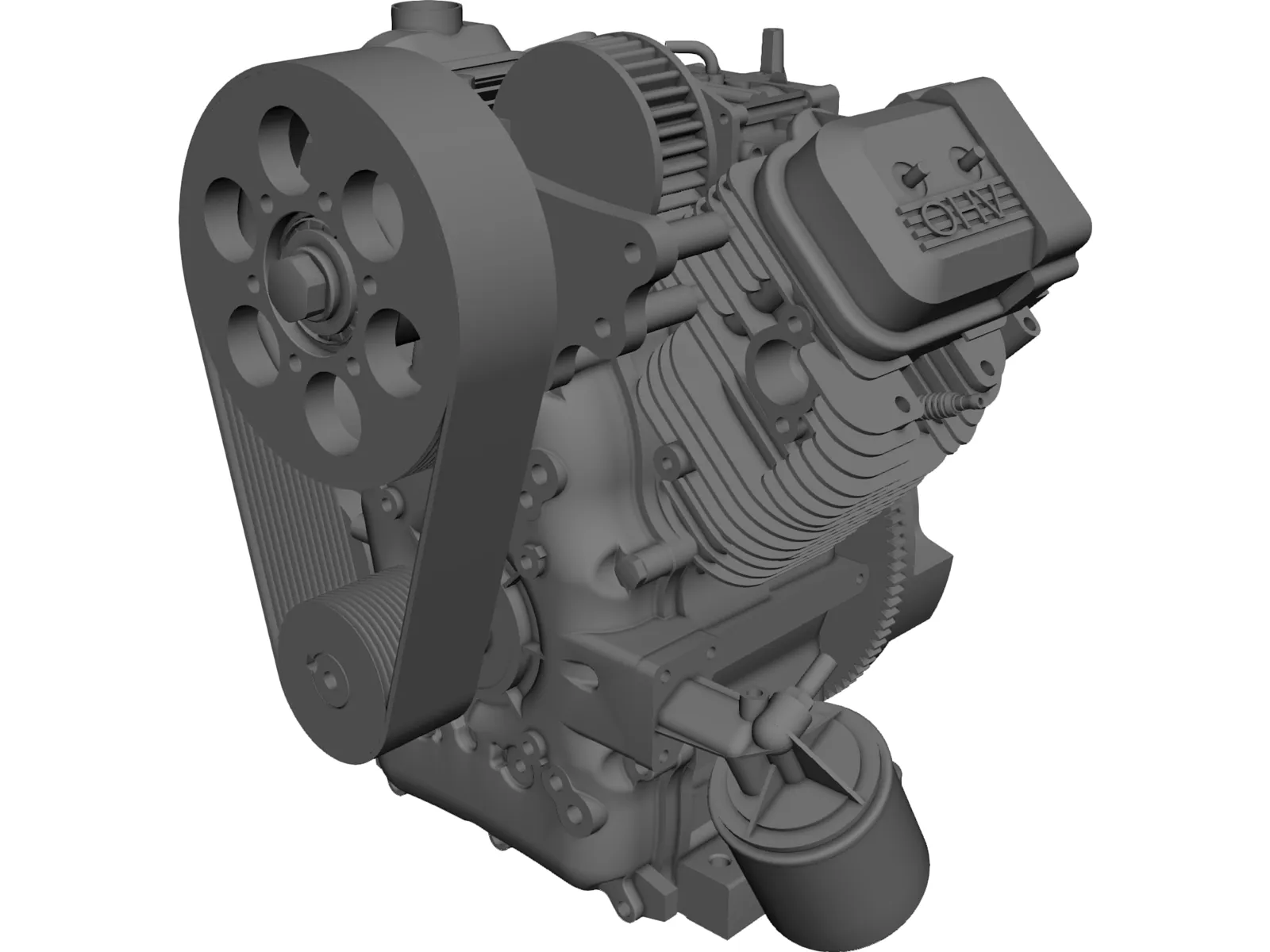 Briggs and Stratton V-Twin Vanguard Gas Engine 3D Model